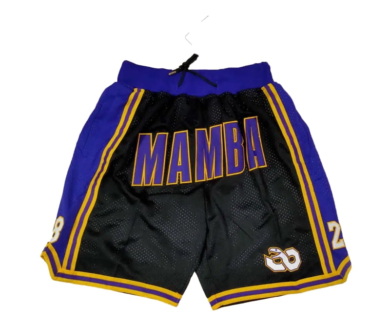 Kobe Bryant Mamba Los Angeles Lakers Black Shorts - Basketball Shorts Store