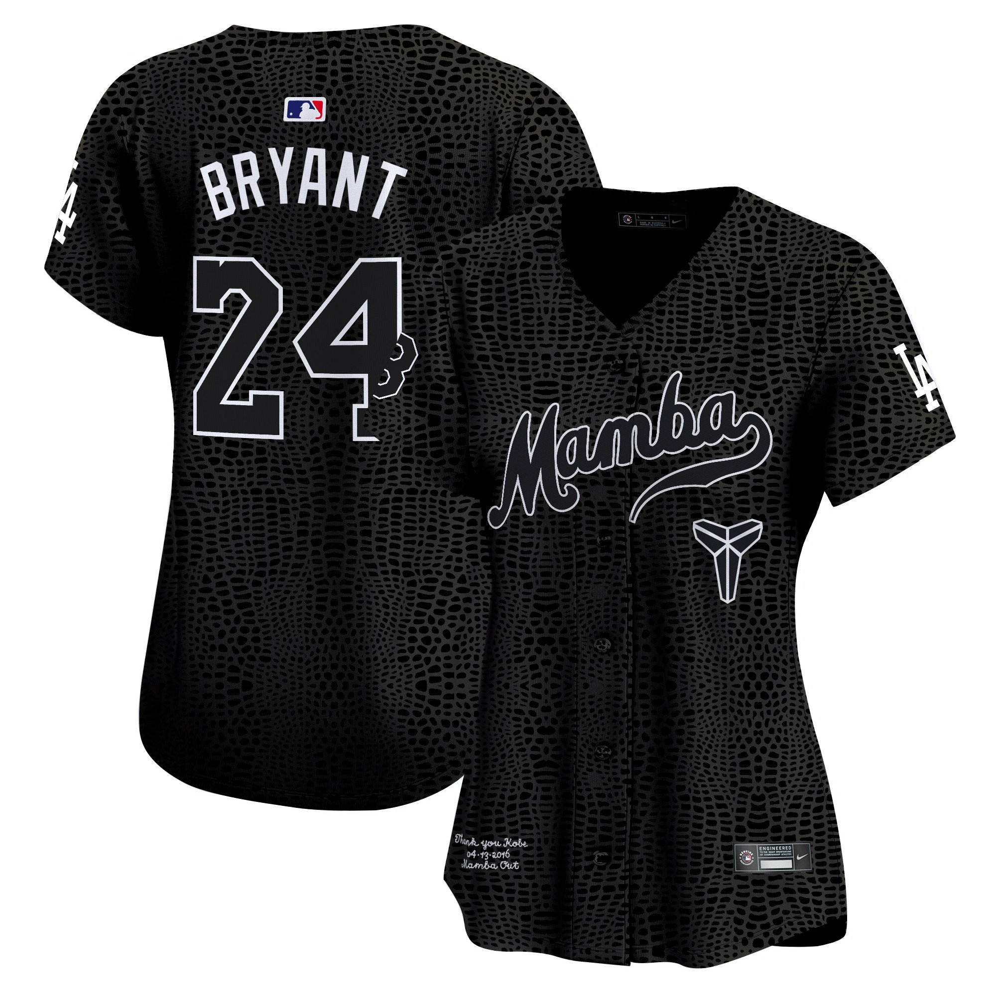 Kobe Bryant Women's Los Angeles Dodgers Kobe Bryant Mamba Vapor Premier Limited Mamba Jersey - All Stitched