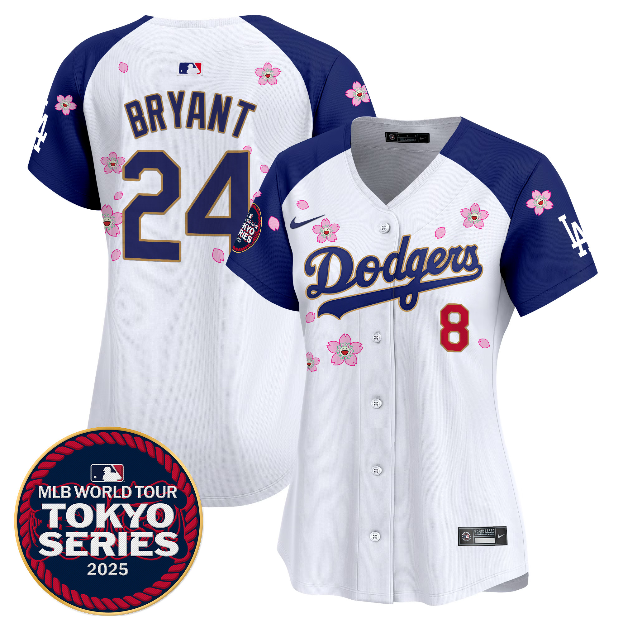 Kobe Bryant Women's Los Angeles Dodgers Tokyo Series 2025 Gold Trim Vapor Premier Limited Alternate Jersey - Stitched