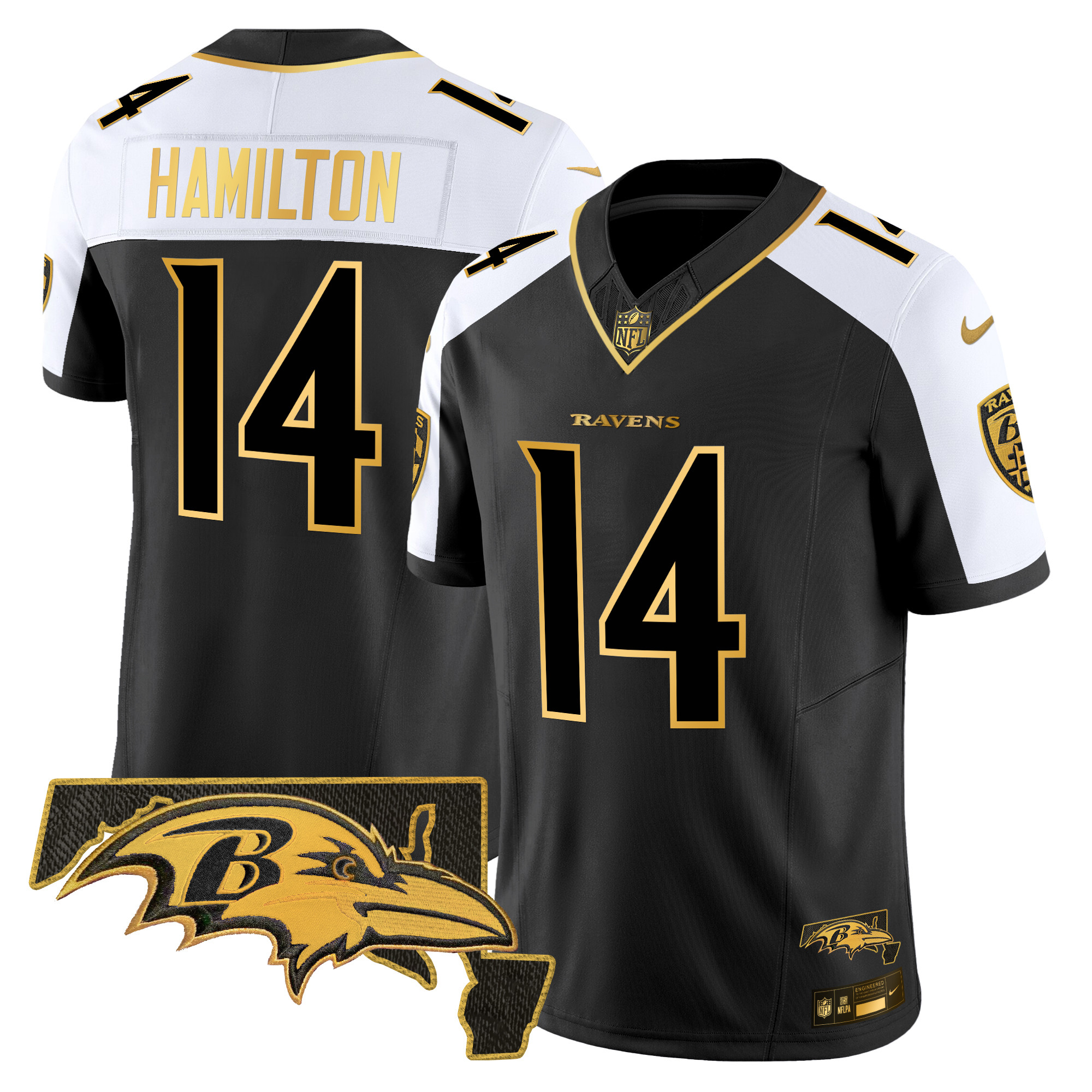 Kyle Hamilton Men's Baltimore Ravens 2024 Gold Vapor Limited Alternate Jersey - All Stitched