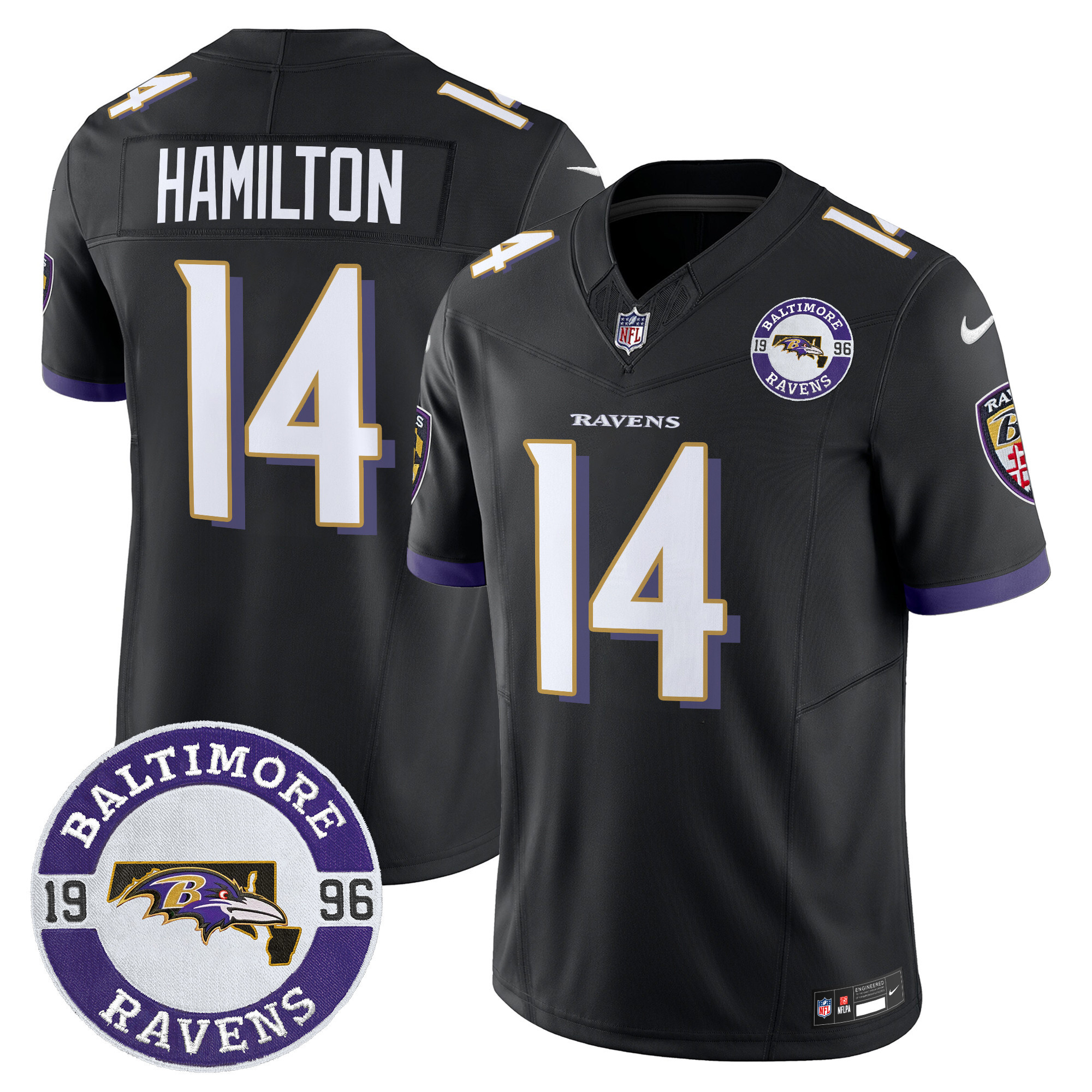 Kyle Hamilton Men's Baltimore Ravens 2024 Vapor Limited Black Jersey - All Stitched