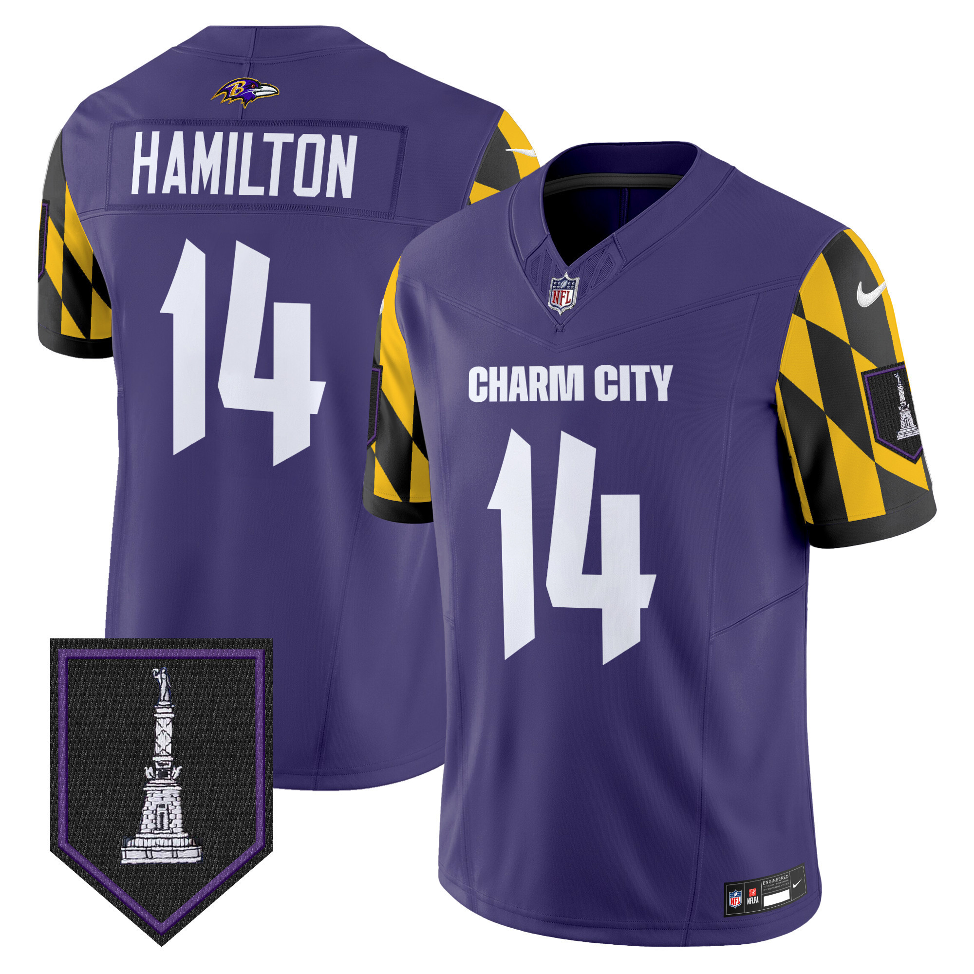 Kyle Hamilton Men's Baltimore Ravens City Edition Patch Vapor Limited Purple Jersey - All Stitched