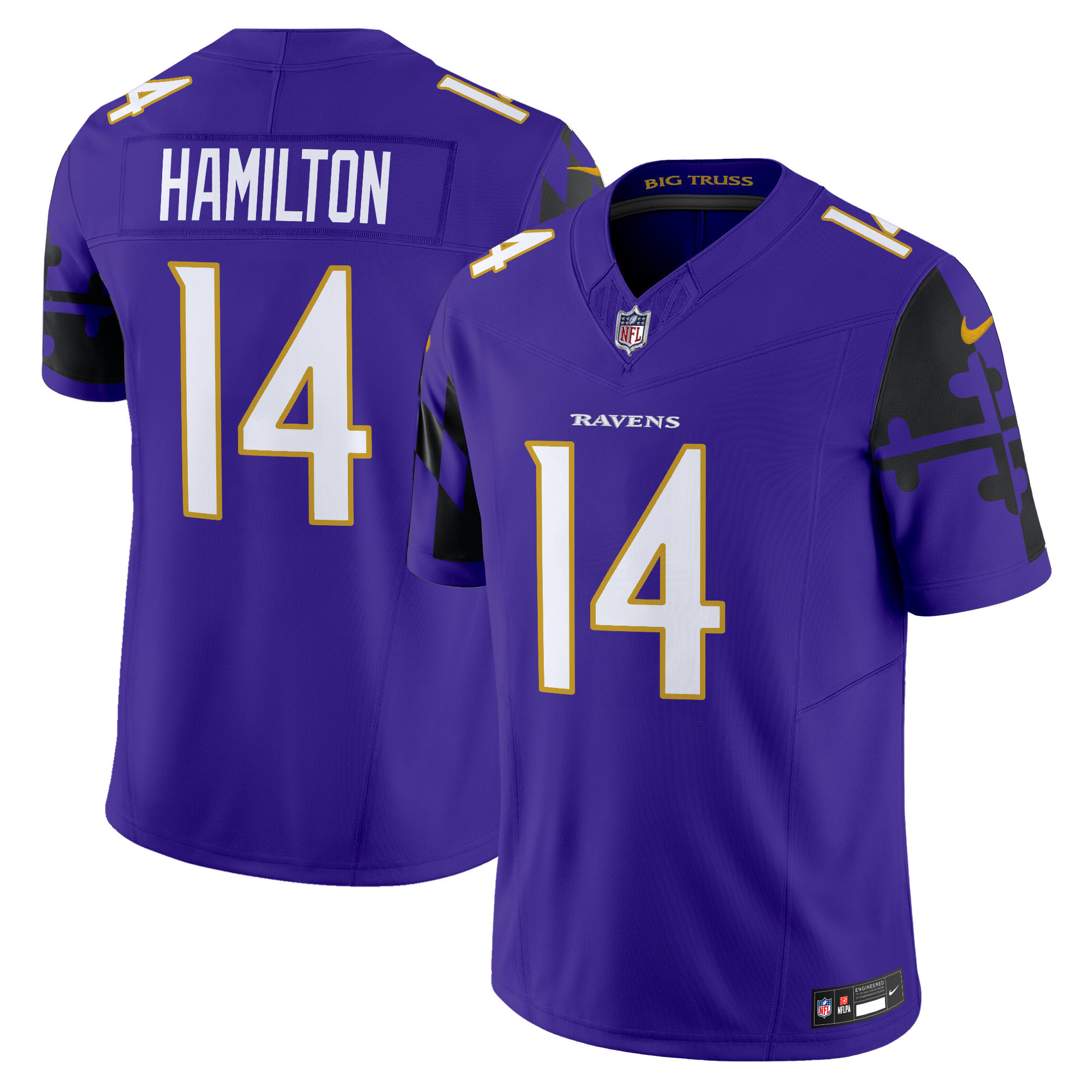 Kyle Hamilton Men's Baltimore Ravens Maryland Flag Vapor Limited Purple Jersey - All Stitched