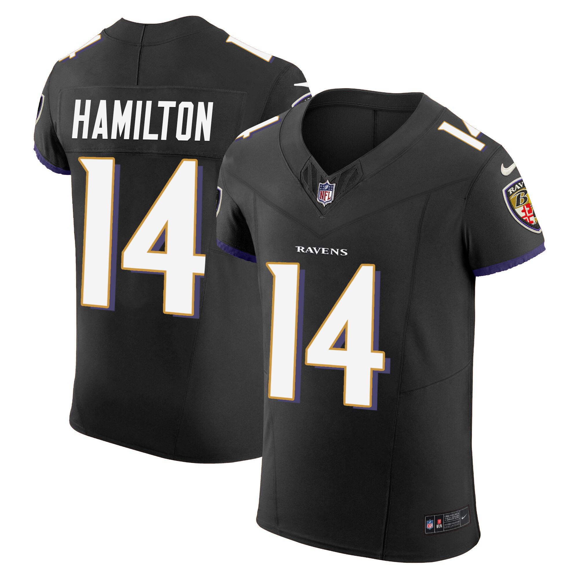 Kyle Hamilton Men's Baltimore Ravens Vapor Elite Black Jersey - All Stitched