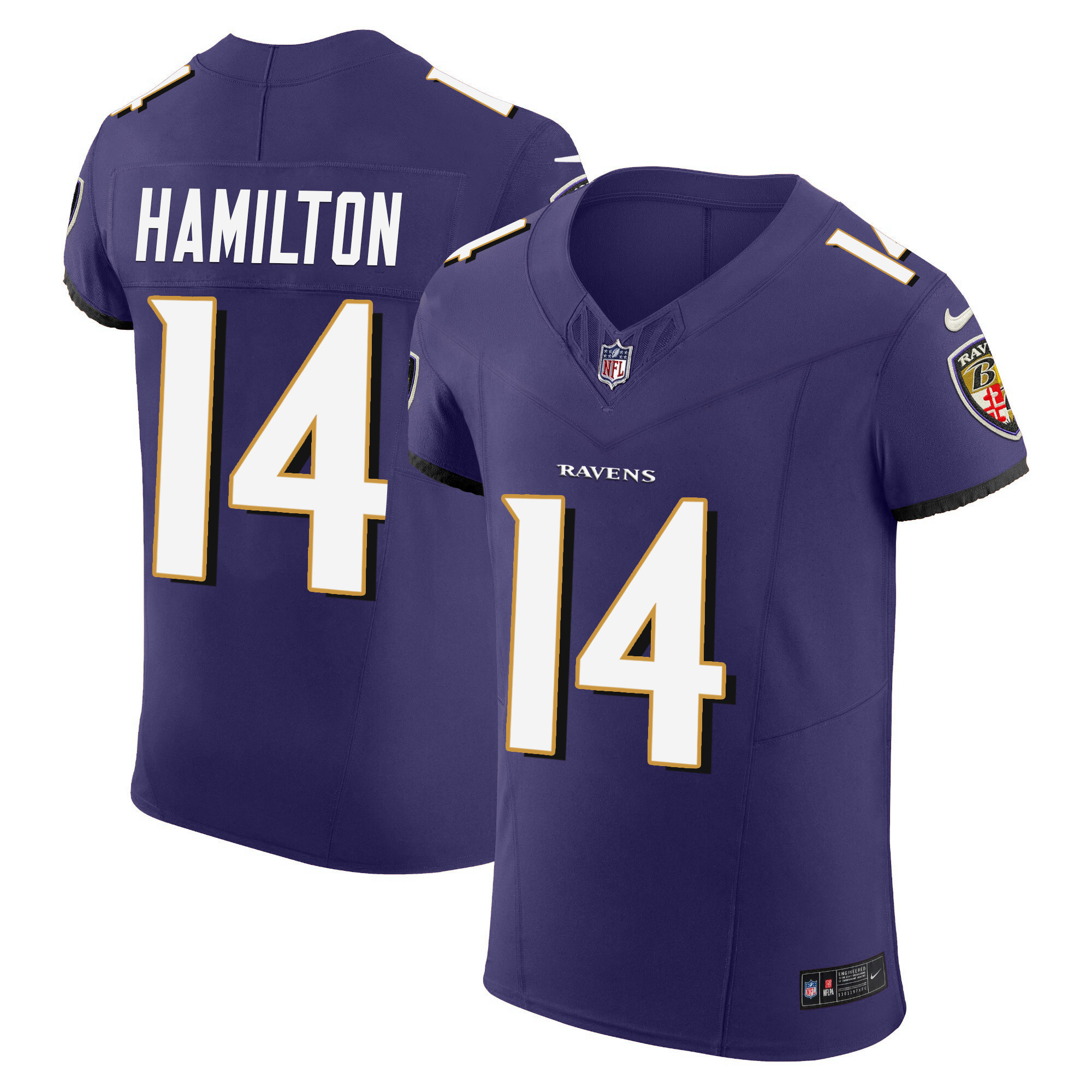 Kyle Hamilton Men's Baltimore Ravens Vapor Elite Purple Jersey - All Stitched