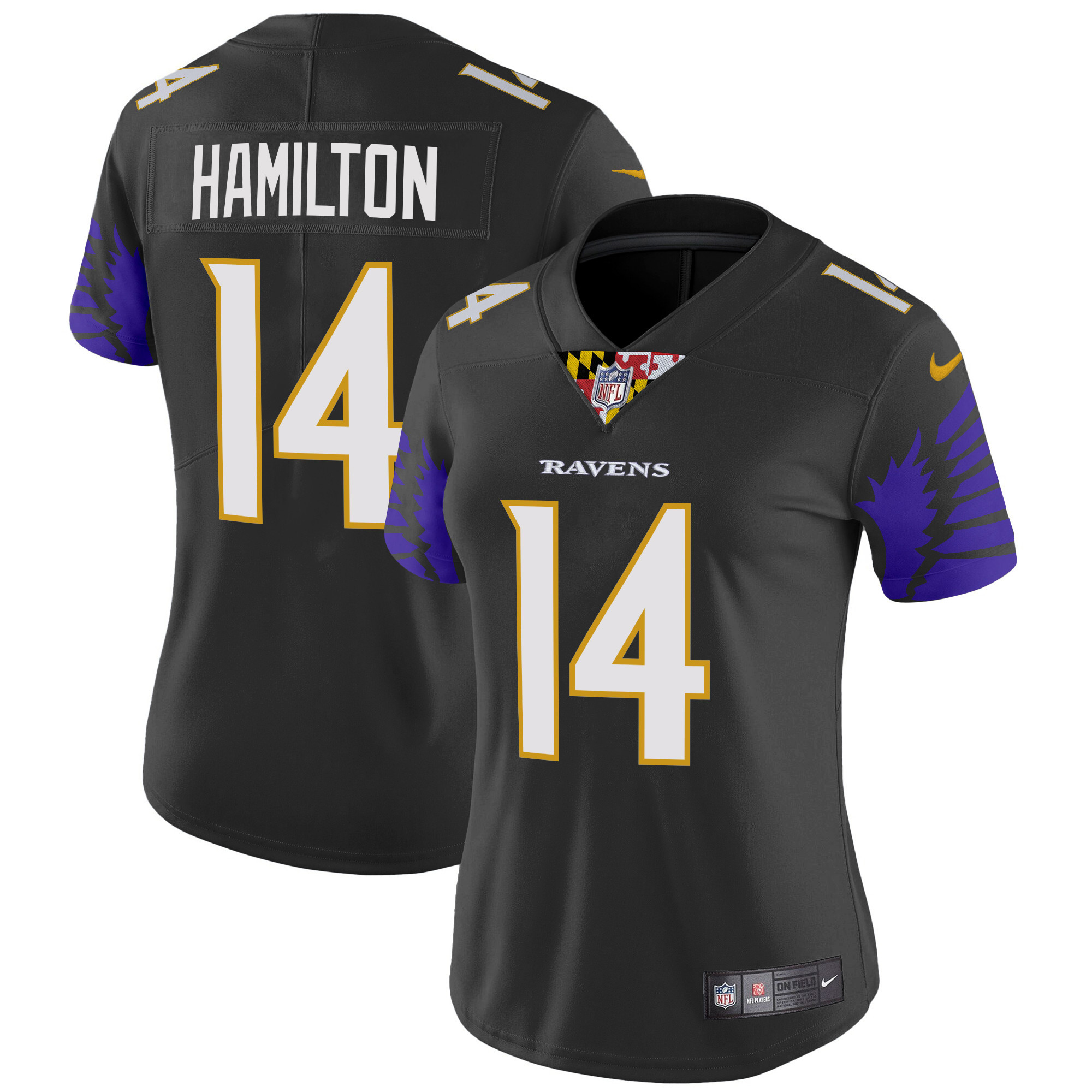 Kyle Hamilton Women's Baltimore Ravens Special Vapor Limited Black Jersey - All Stitched