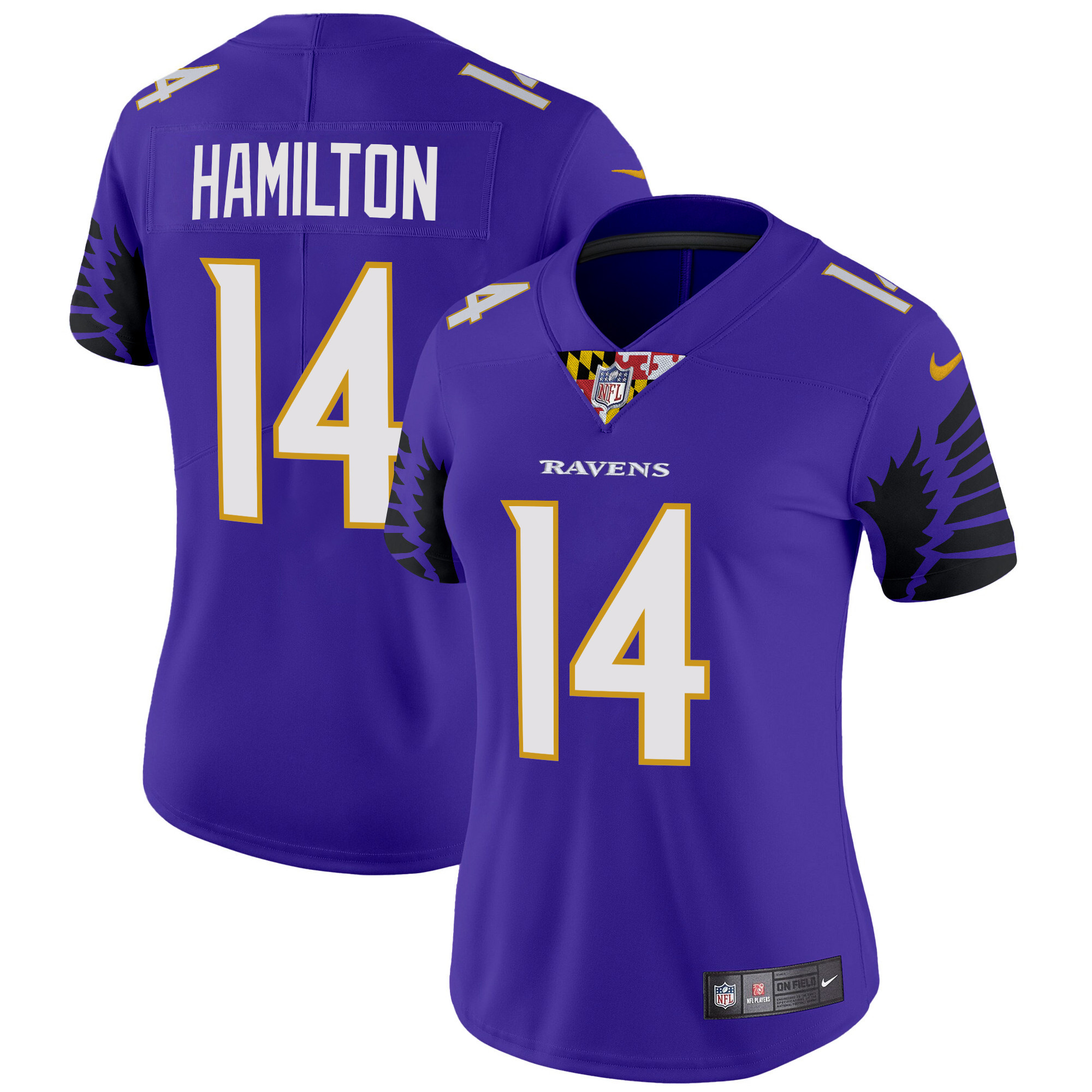 Kyle Hamilton Women's Baltimore Ravens Special Vapor Limited Purple Jersey - All Stitched