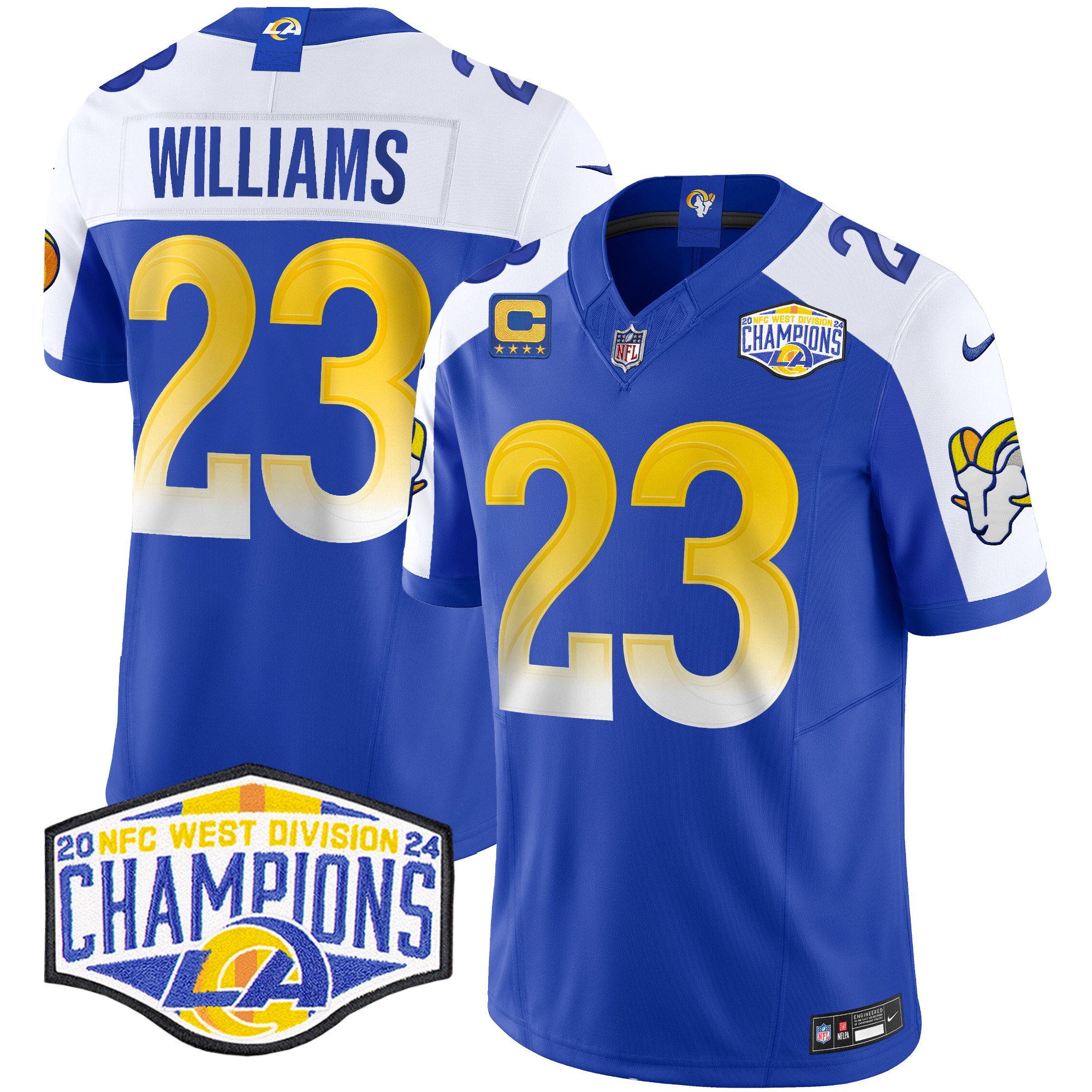 Kyren Williams Men's Los Angeles Rams 2024 NFC West Division Champions Vapor Limited Royal Alternate Jersey - All Stitched