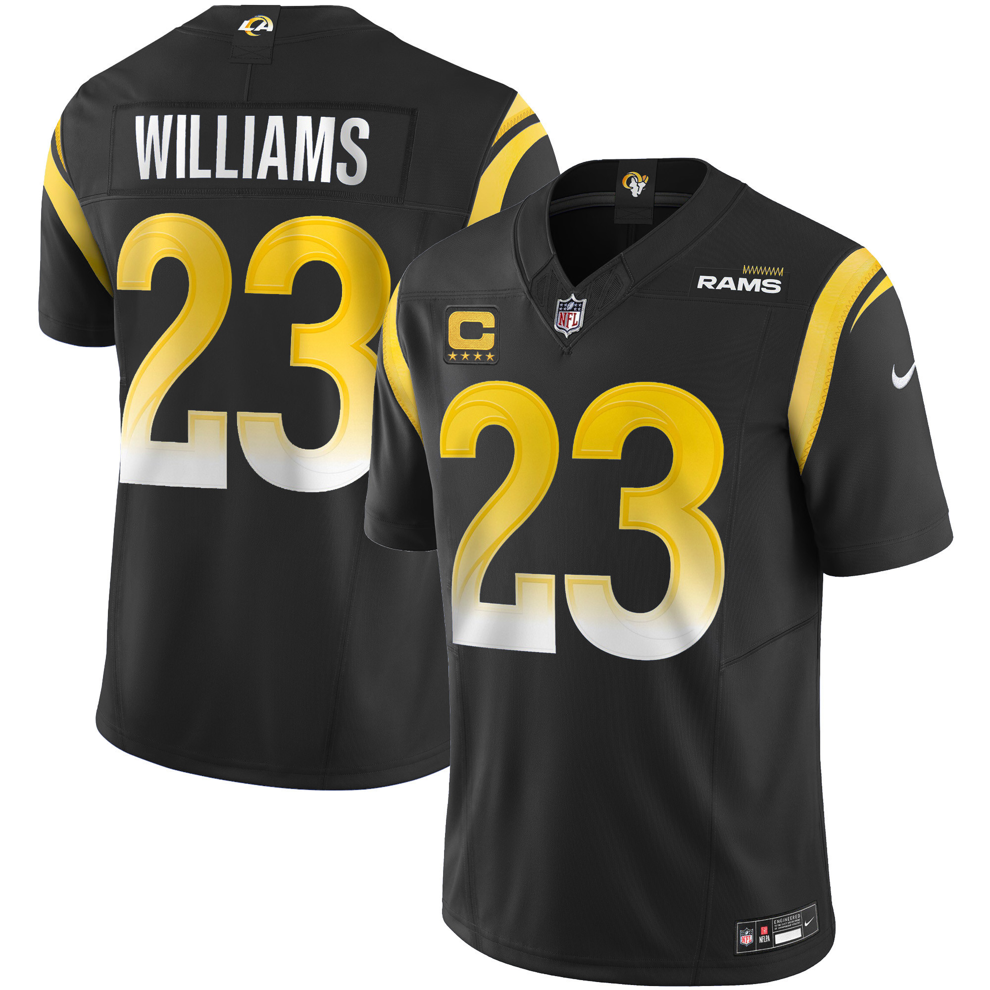 Kyren Williams Men's Los Angeles Rams Vapor Limited Black Jersey - All Stitched