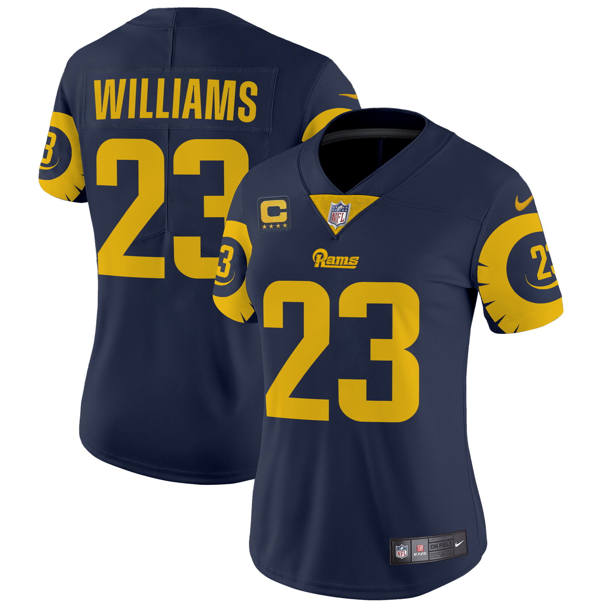 Kyren Williams Women's Los Angeles Rams Special Vapor Limited Navy Jersey - All Stitched