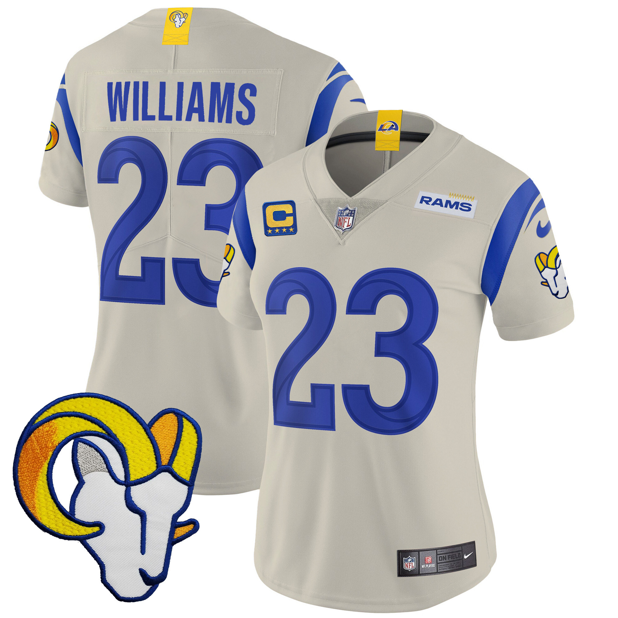 Kyren Williams Women's Los Angeles Rams Vapor Limited Bone Jersey - All Stitched