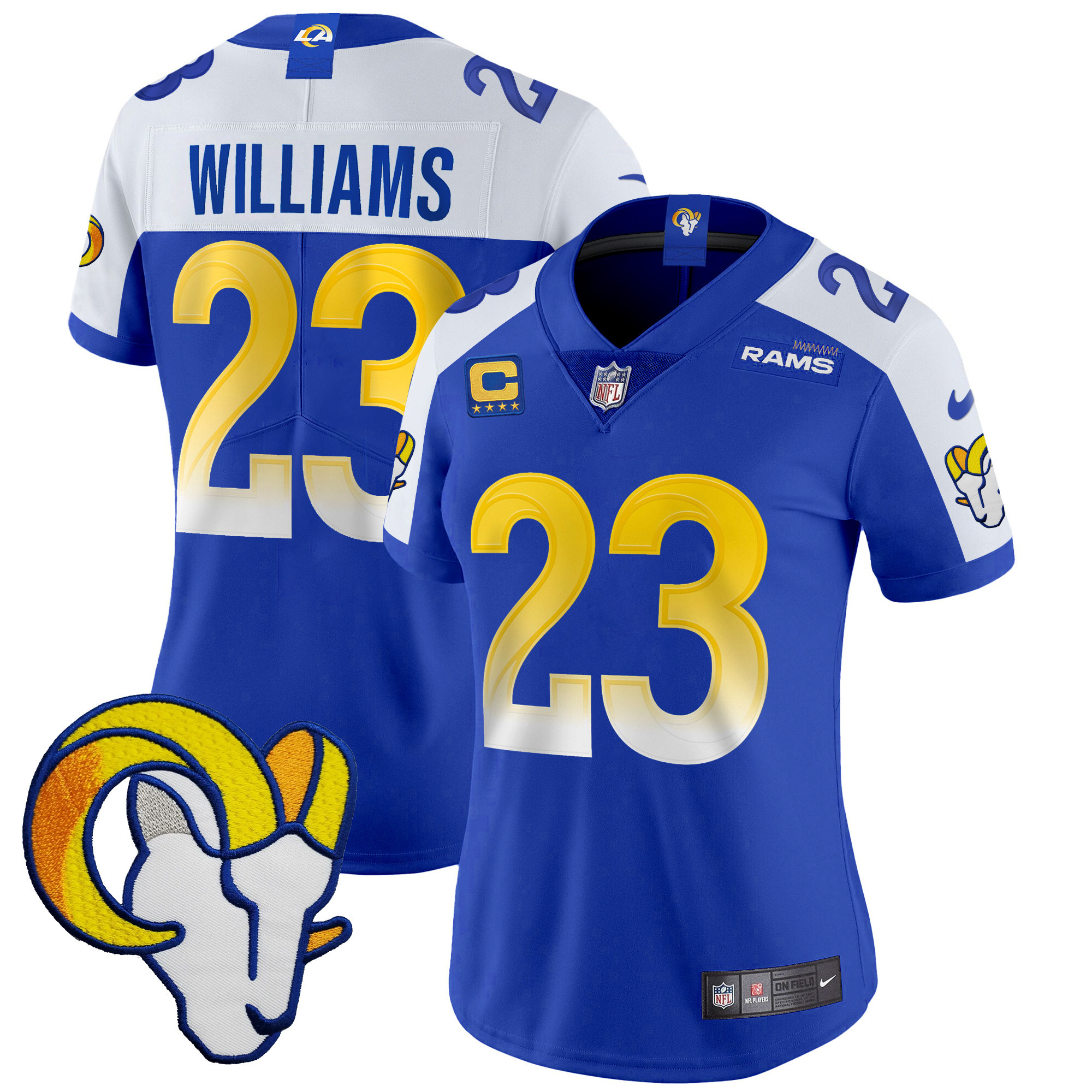 Kyren Williams Women's Los Angeles Rams Vapor Limited Royal Alternate Jersey - All Stitched