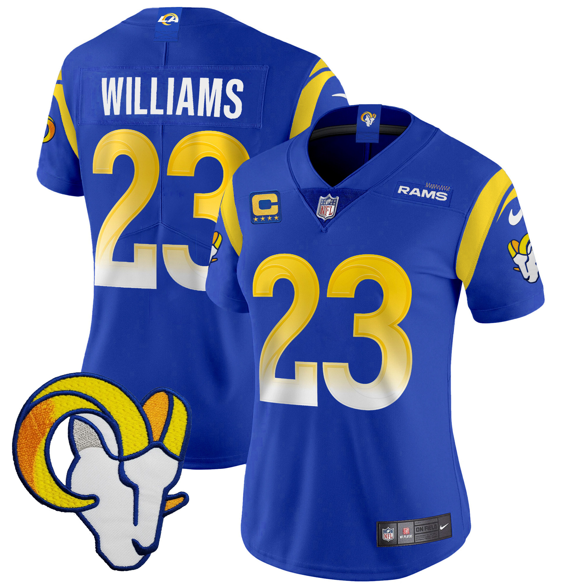 Kyren Williams Women's Los Angeles Rams Vapor Limited Royal Jersey - All Stitched