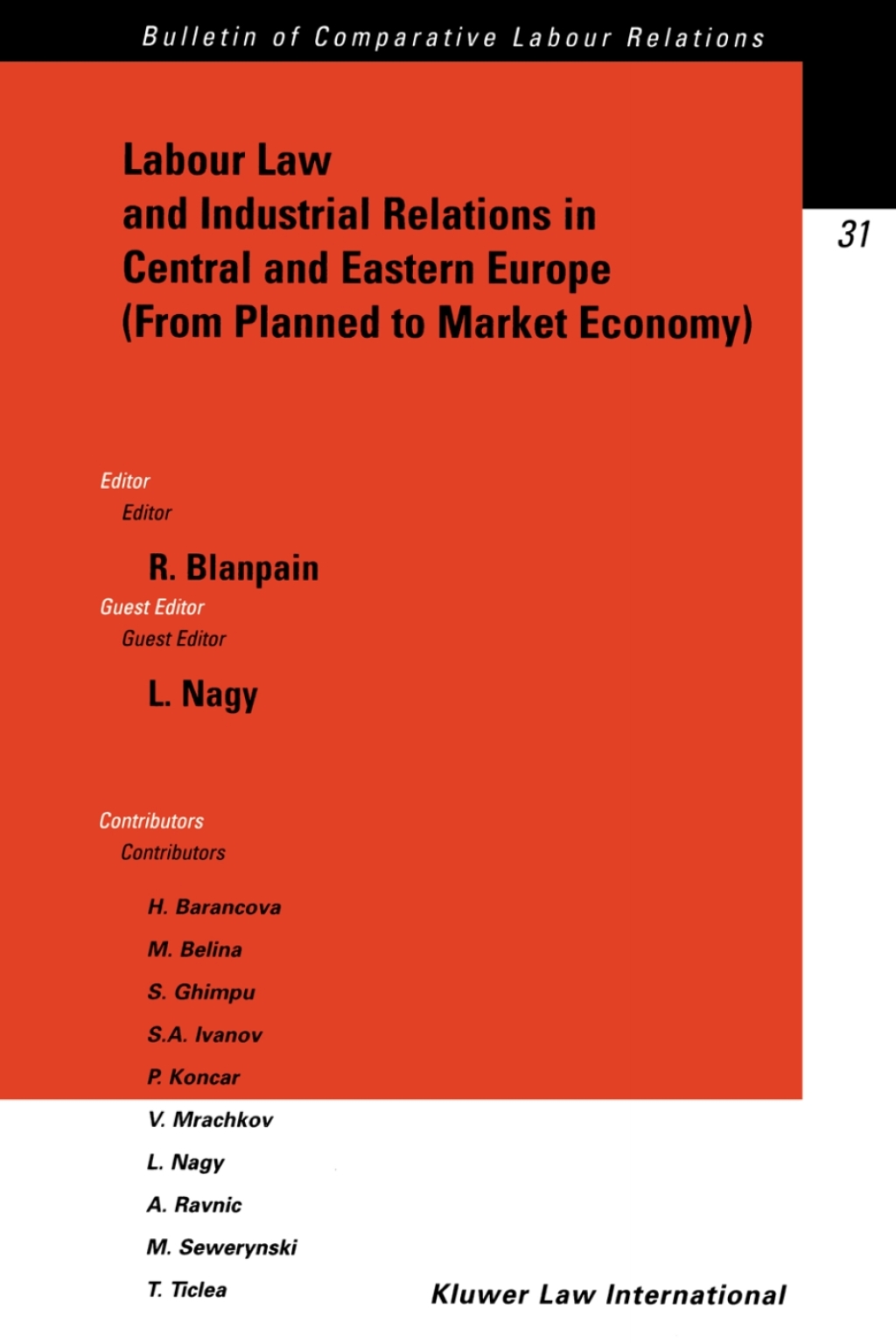Labour Law and Industrial Relations in Central and Easten Europe (From ...
