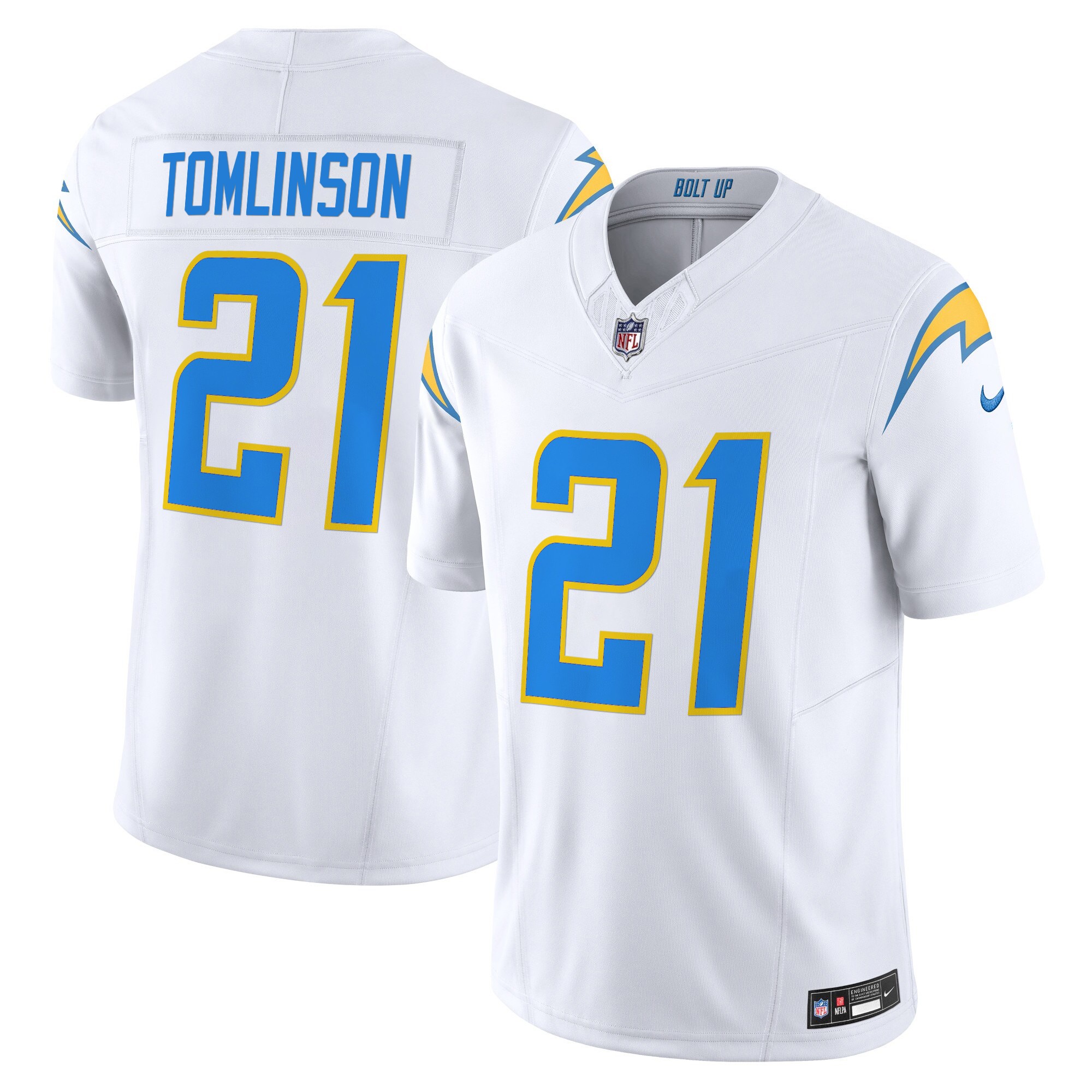 LaDainian Tomlinson Men's Los Angeles Chargers 2024 Vapor Limited White Jersey - All Stitched