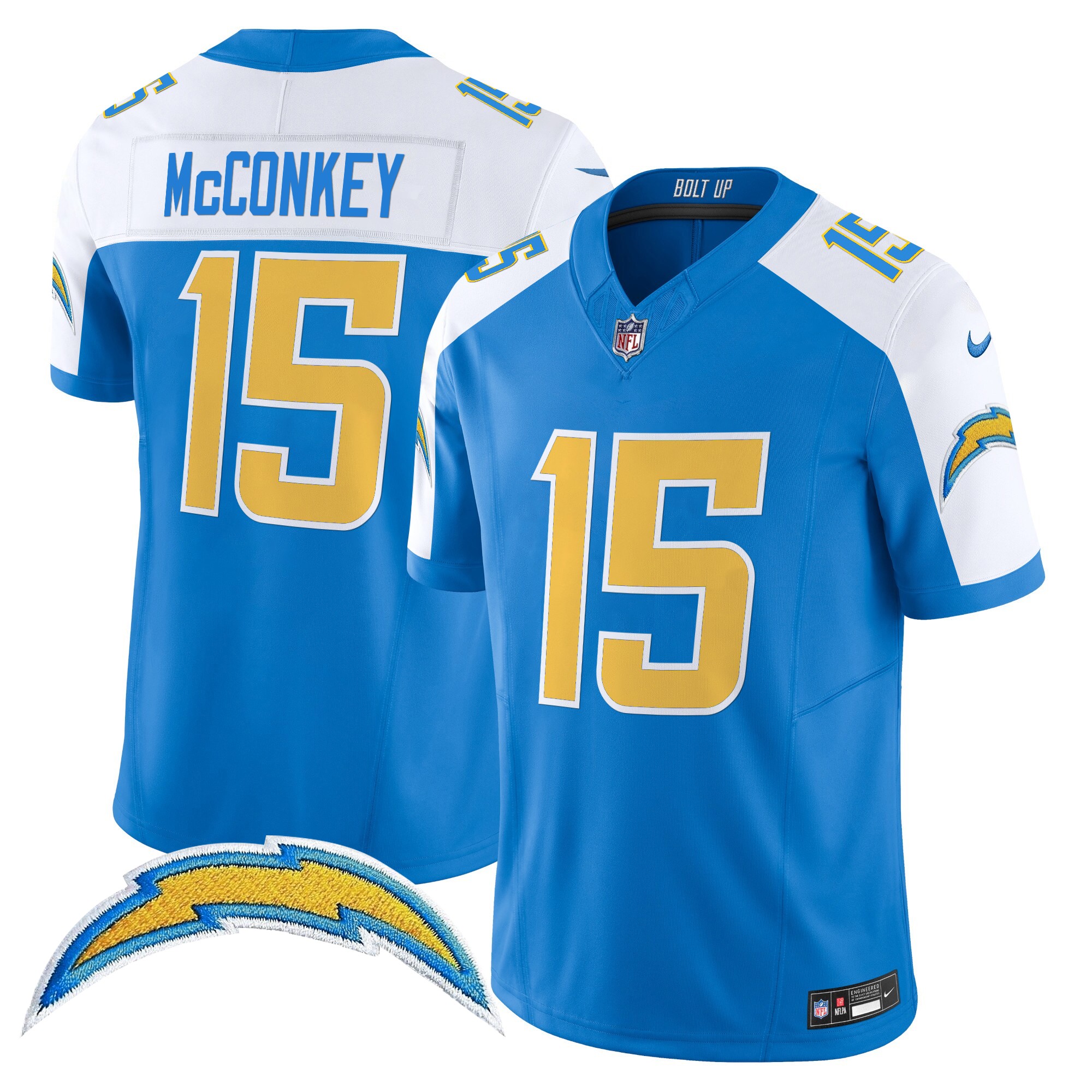 Ladd McConkey Men's Los Angeles Chargers 2024 Vapor Limited Alternate Jersey - All Stitched