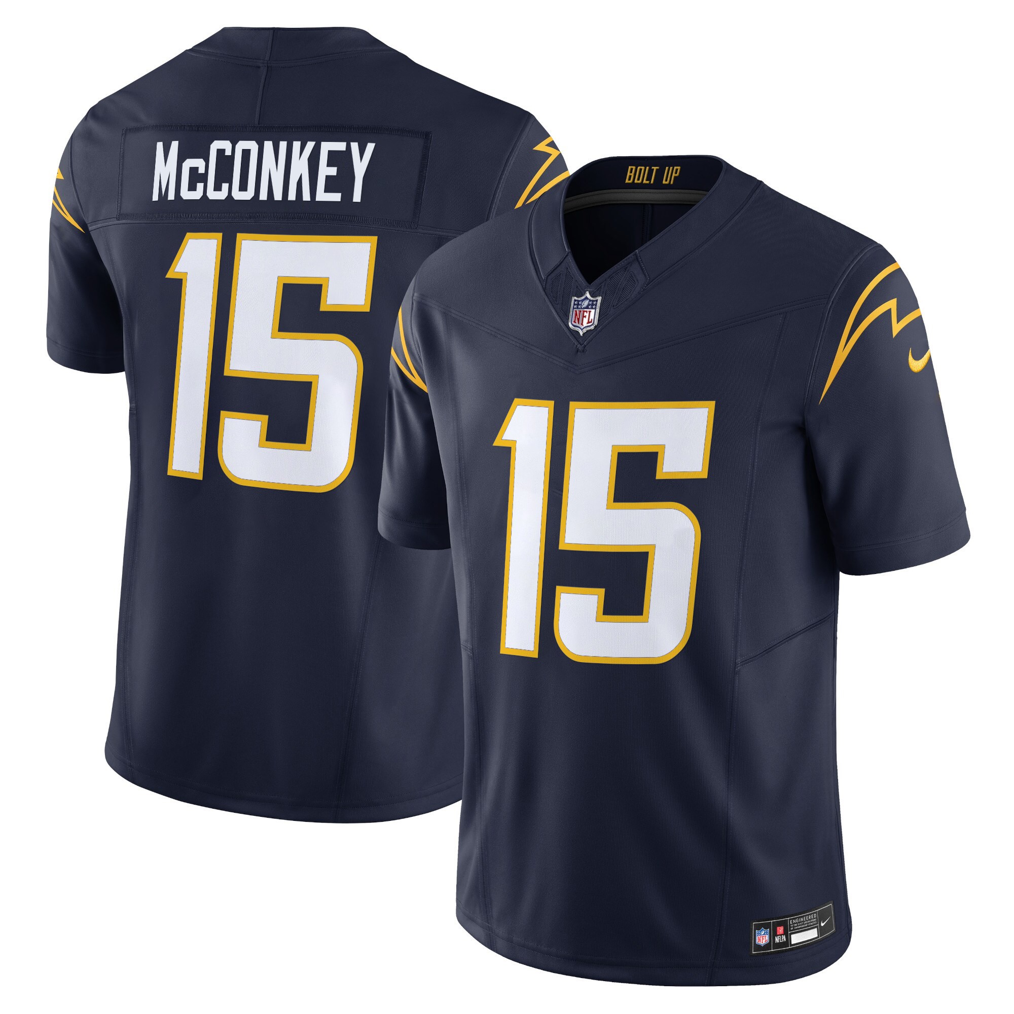 Ladd McConkey Men's Los Angeles Chargers 2024 Vapor Limited Navy Jersey - All Stitched