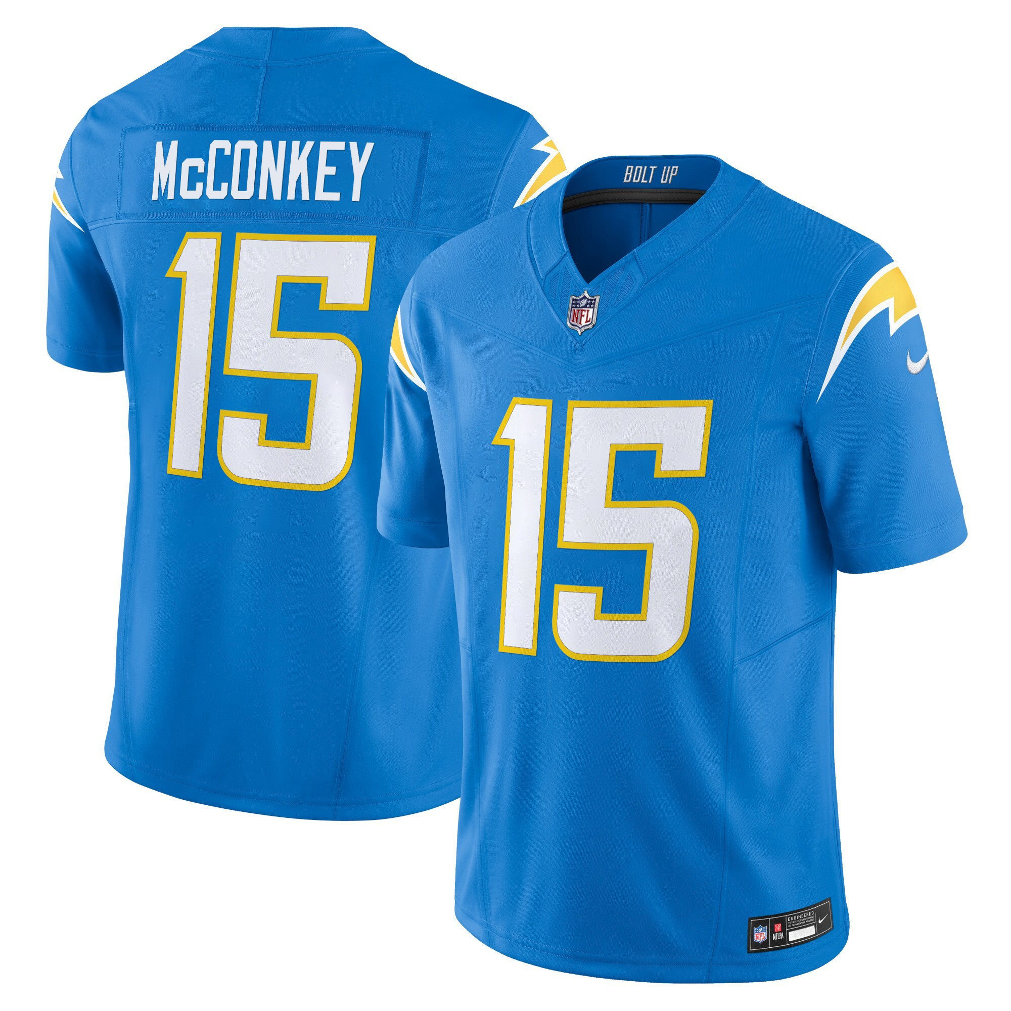Ladd McConkey Men's Los Angeles Chargers 2024 Vapor Limited Powder Blue Jersey - All Stitched