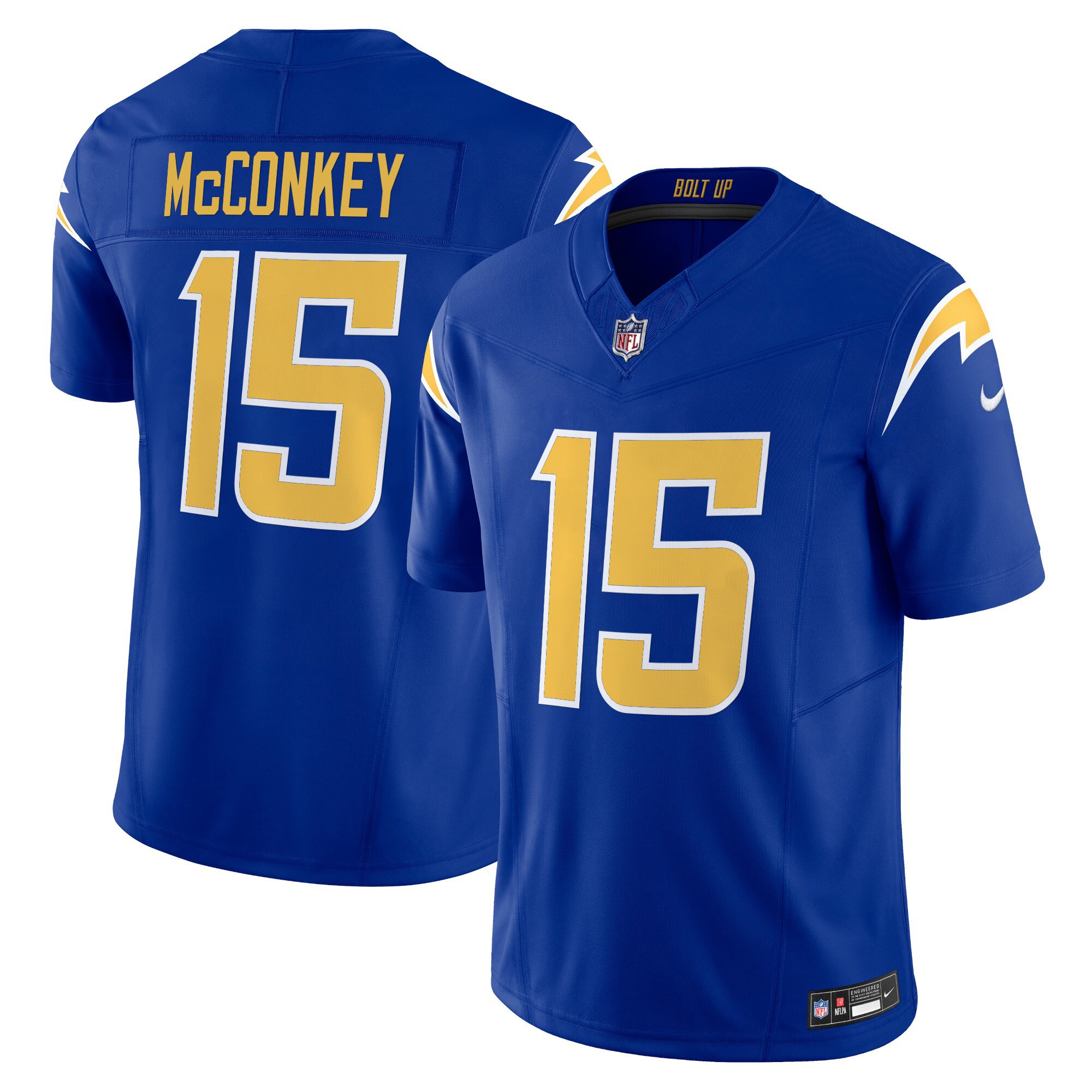 Ladd McConkey Men's Los Angeles Chargers 2024 Vapor Limited Royal Jersey - All Stitched