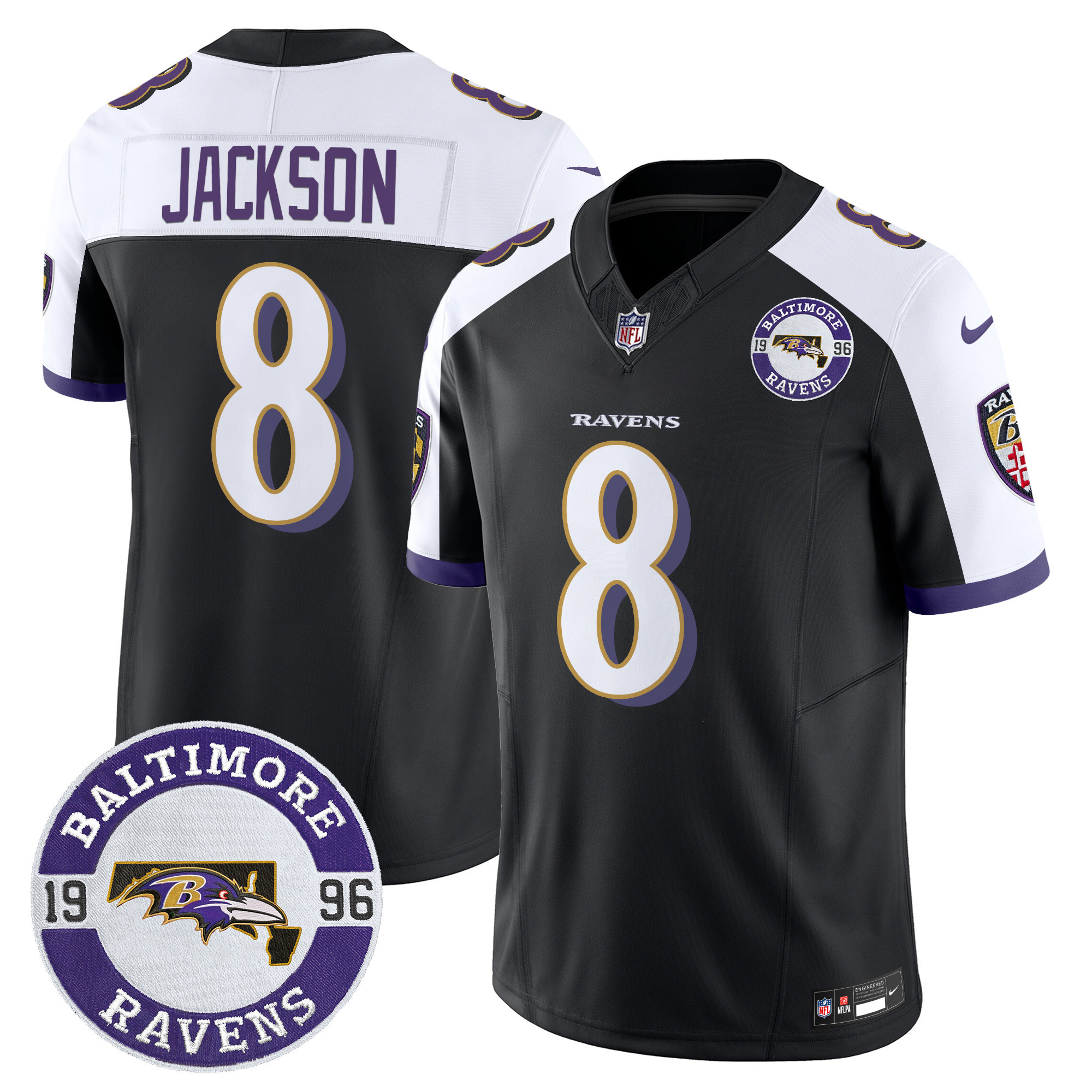 Lamar Jackson Men's Baltimore Ravens 2024 Vapor Limited Black Alternate Jersey - All Stitched