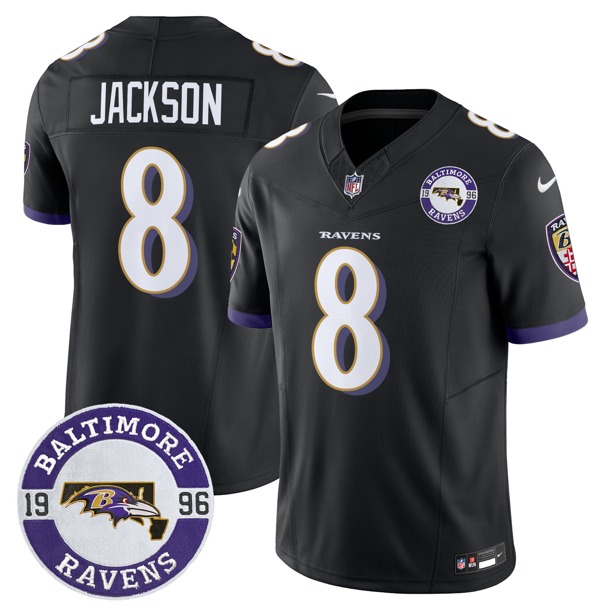 Lamar Jackson Men's Baltimore Ravens 2024 Vapor Limited Black Jersey - All Stitched