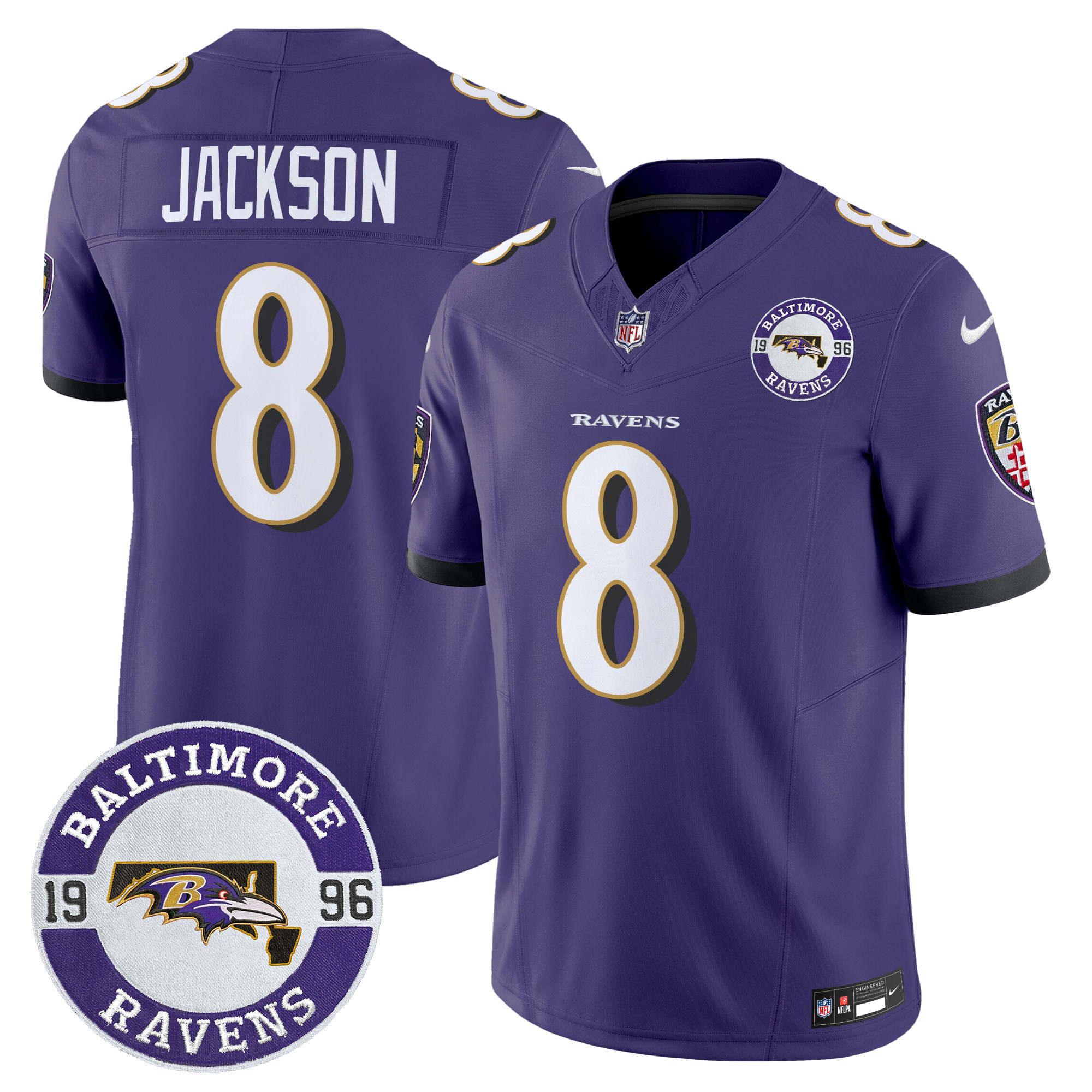 Lamar Jackson Men's Baltimore Ravens 2024 Vapor Limited Purple Jersey - All Stitched