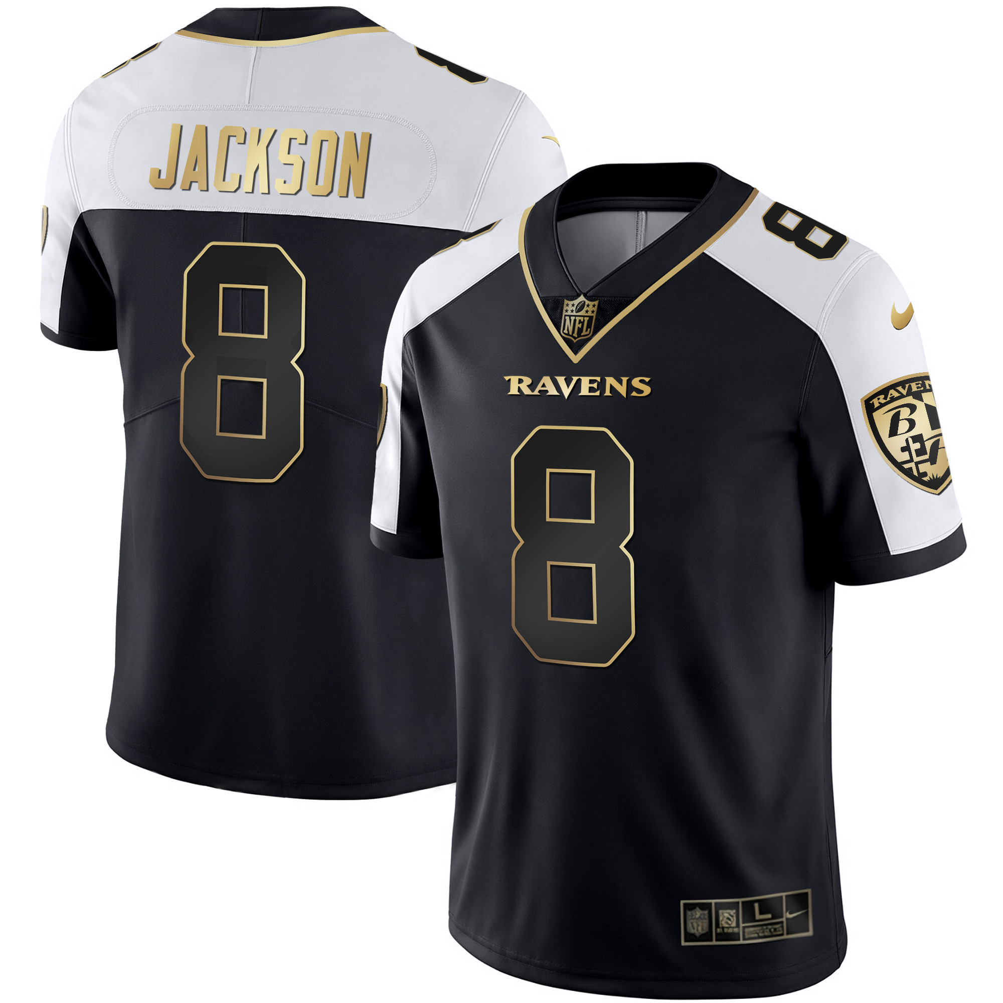 Lamar Jackson Men's Baltimore Ravens Gold Vapor Alternate Jersey - All Stitched