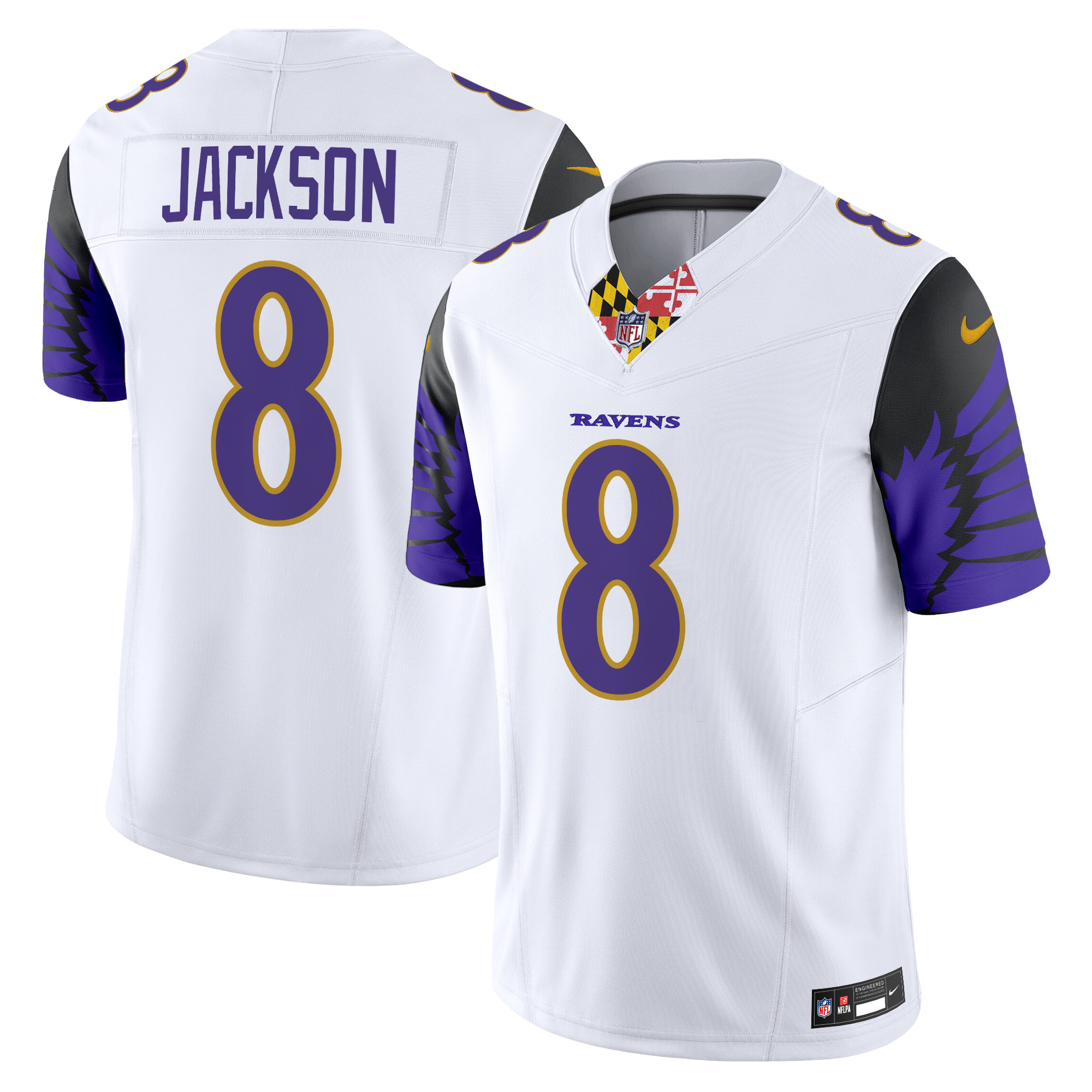 Lamar Jackson Men's Baltimore Ravens Special Vapor Limited White Jersey - All Stitched