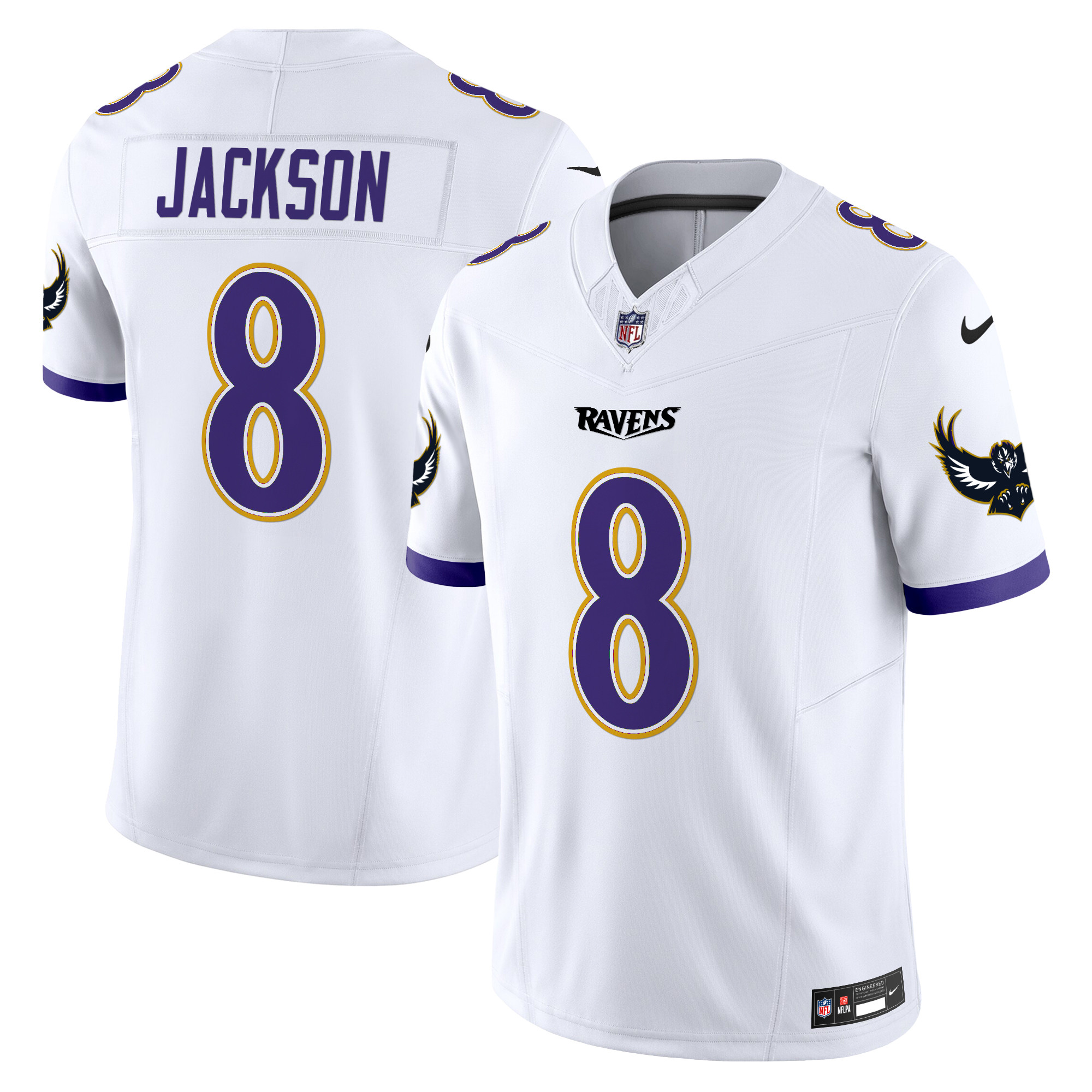 Lamar Jackson Men's Baltimore Ravens Special Vapor Limited White Jersey - All Stitched