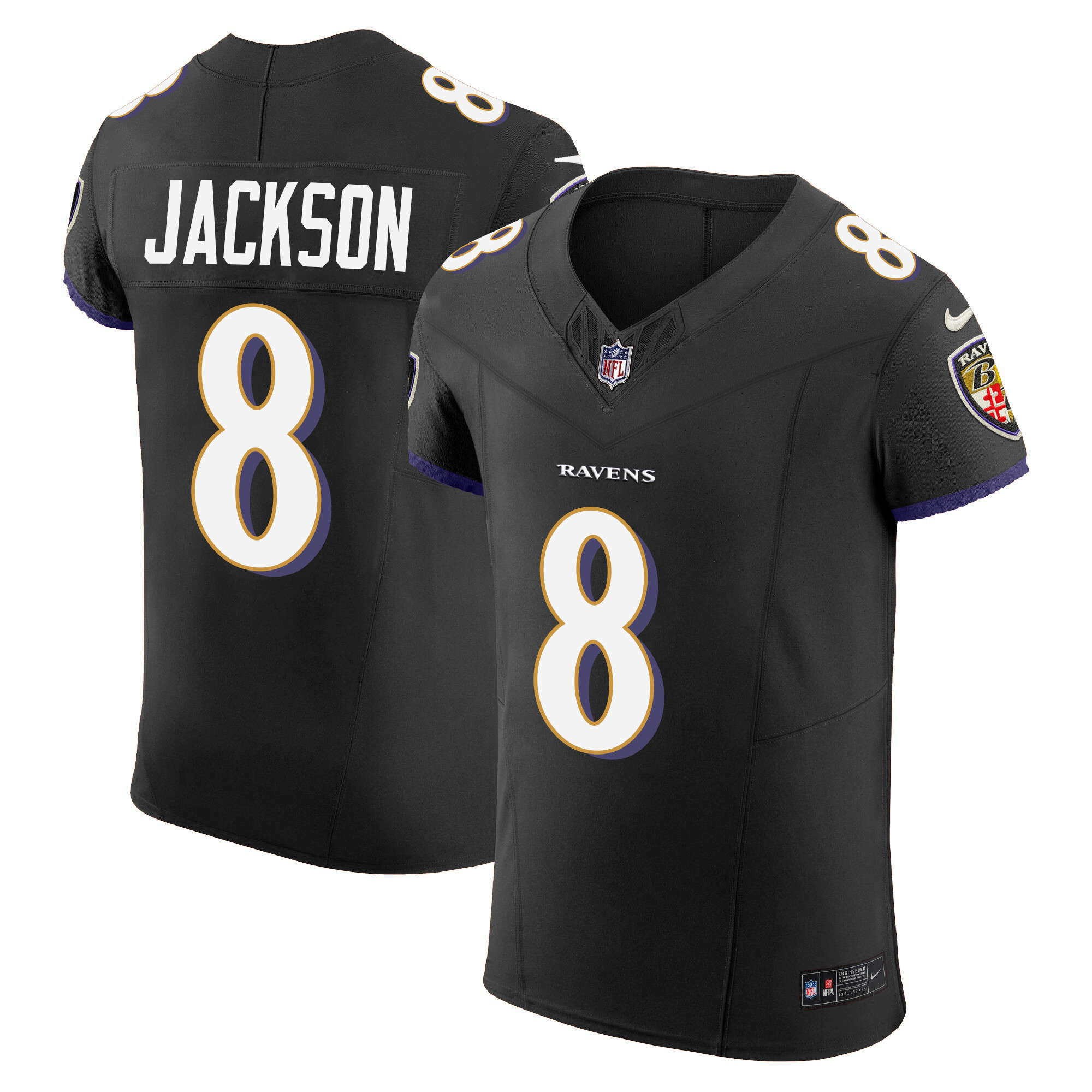 Lamar Jackson Men's Baltimore Ravens Vapor Elite Black Jersey - All Stitched
