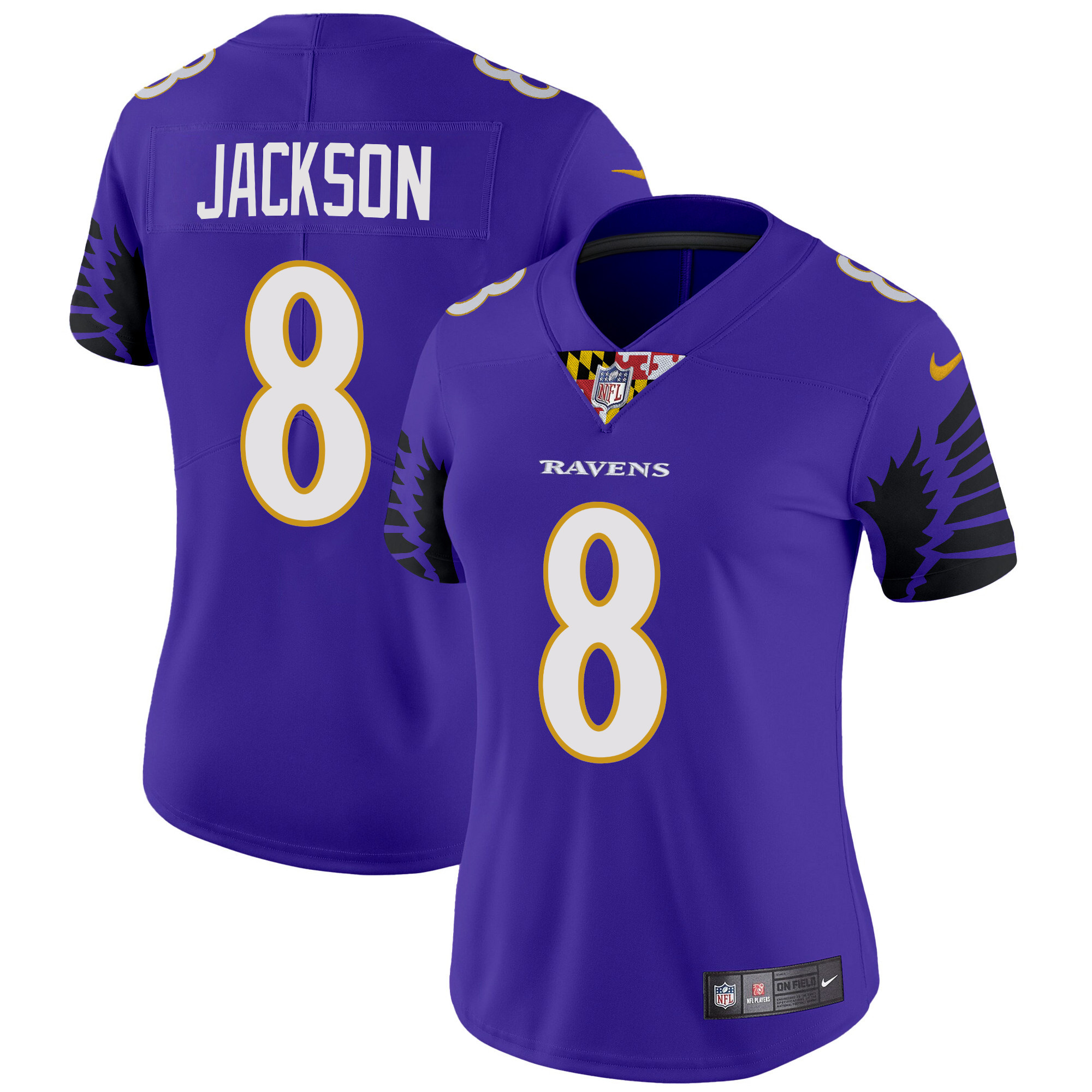 Lamar Jackson Women's Baltimore Ravens Special Vapor Limited Purple Jersey - All Stitched