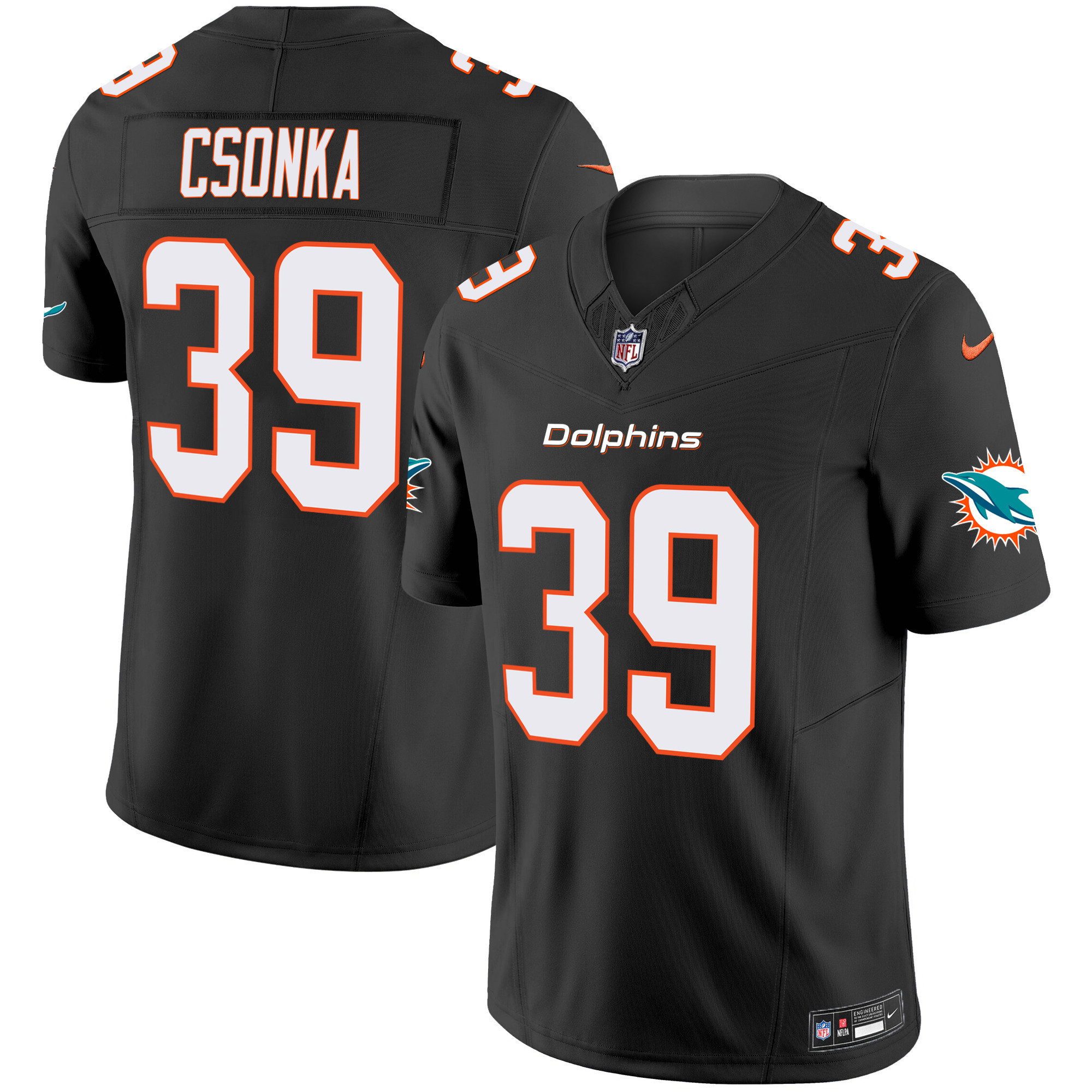 Larry Csonka Men's Miami Dolphins Vapor Limited Black Jersey - All Stitched