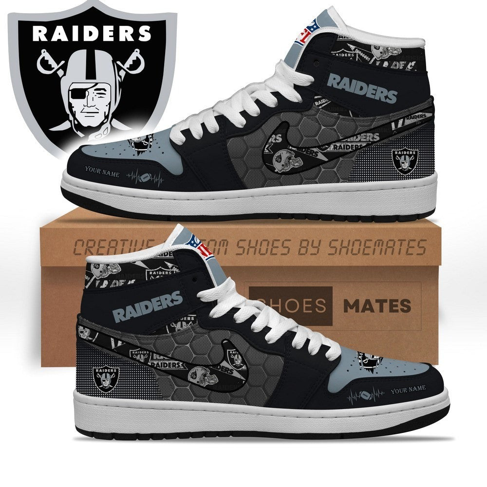 Las Vegas Raiders AJ1 High Top Fan Shoes
