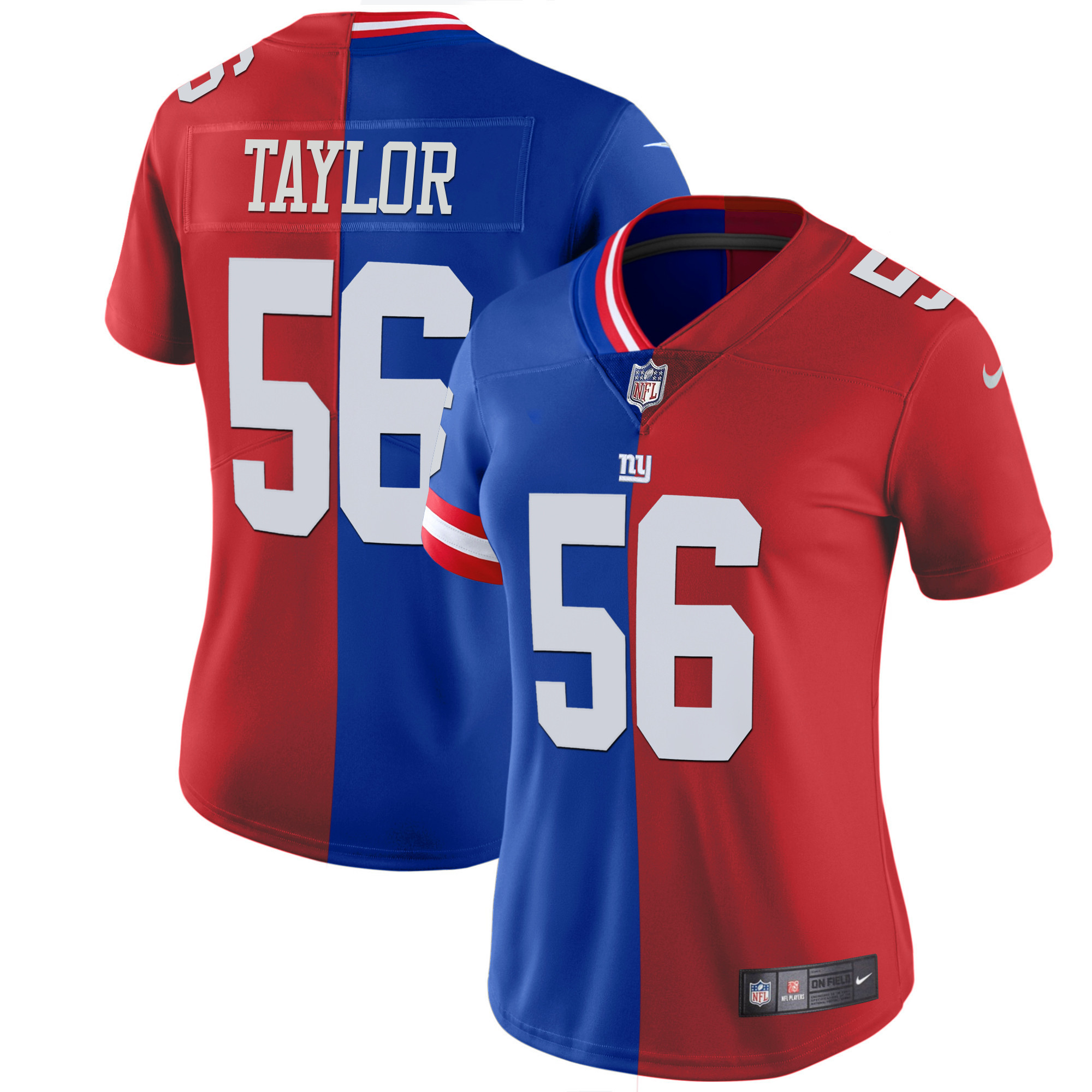 Lawrence Taylor Women's New York Giants Split Vapor Royal Red Jersey - All Stitched