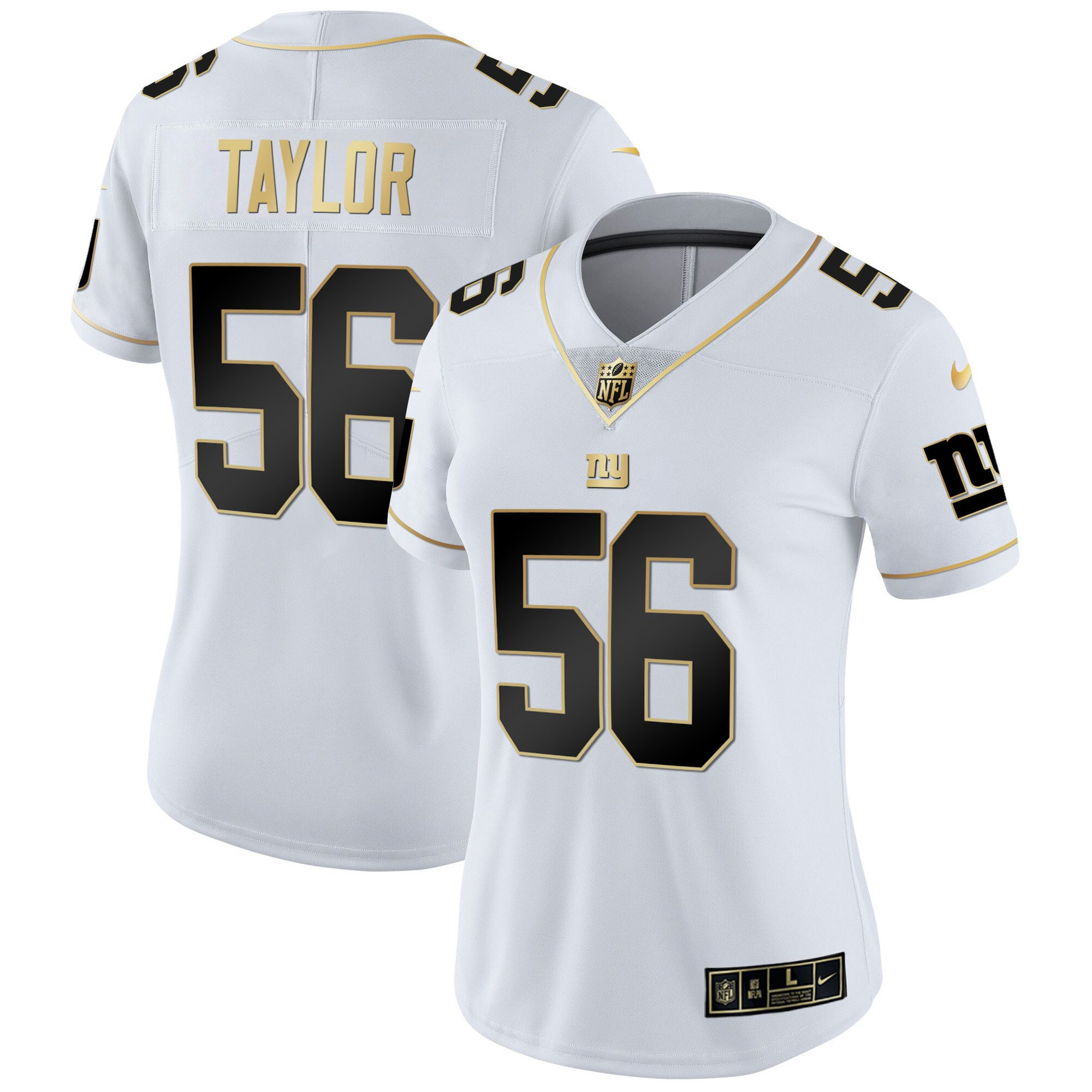 Lawrence Taylor Women's New York Giants Vapor Gold White Gold Jersey - All Stitched