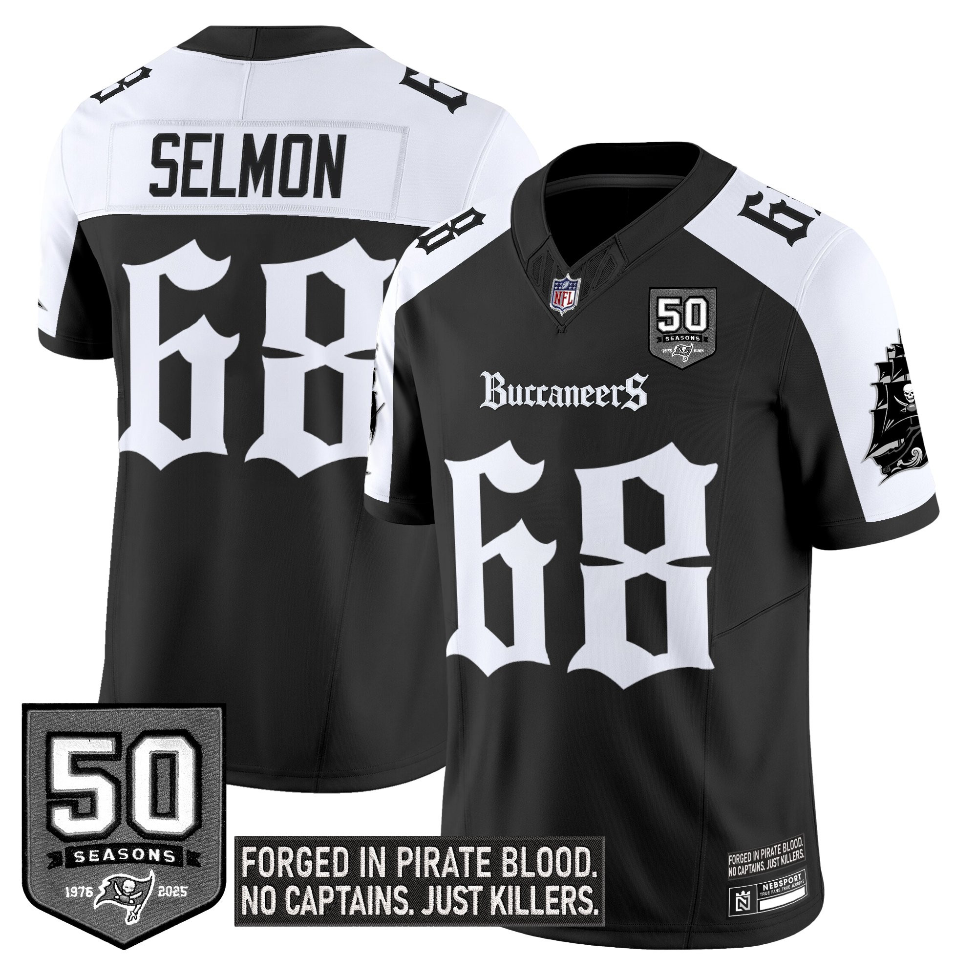 Lee Roy Selmon Men's Tampa Bay Buccaneers 'Gothic Pirate Shadows Edition' Limited Alternate Jersey - All Stitched
