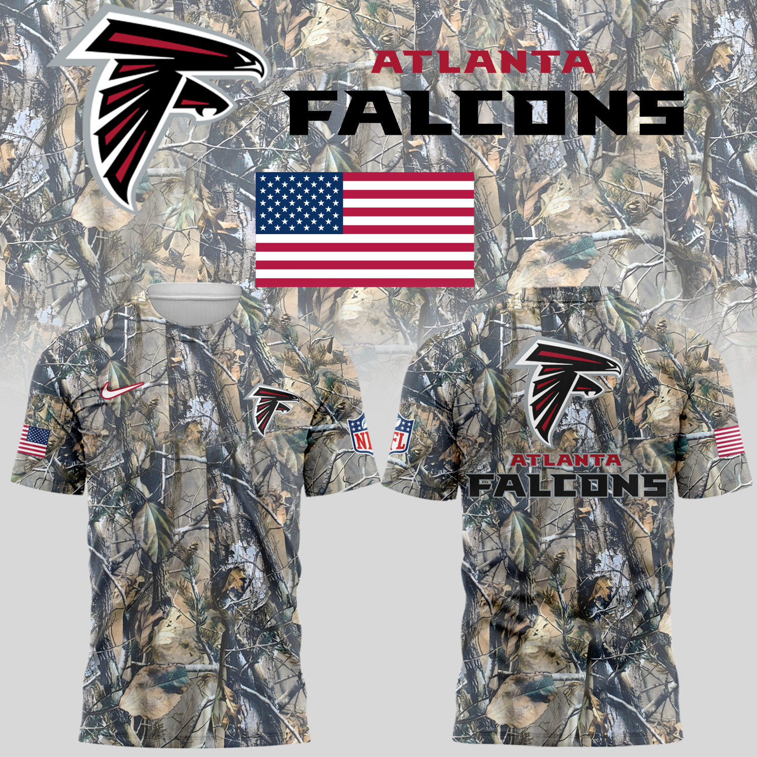 Limited Edition Atlanta Falcons Camo T-shirt 2025