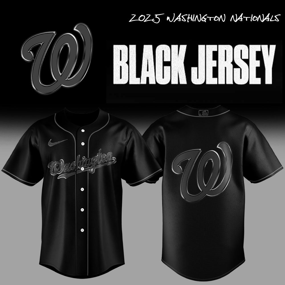 Limited Edition Washington Nationals Back In Black Baseball Jersey