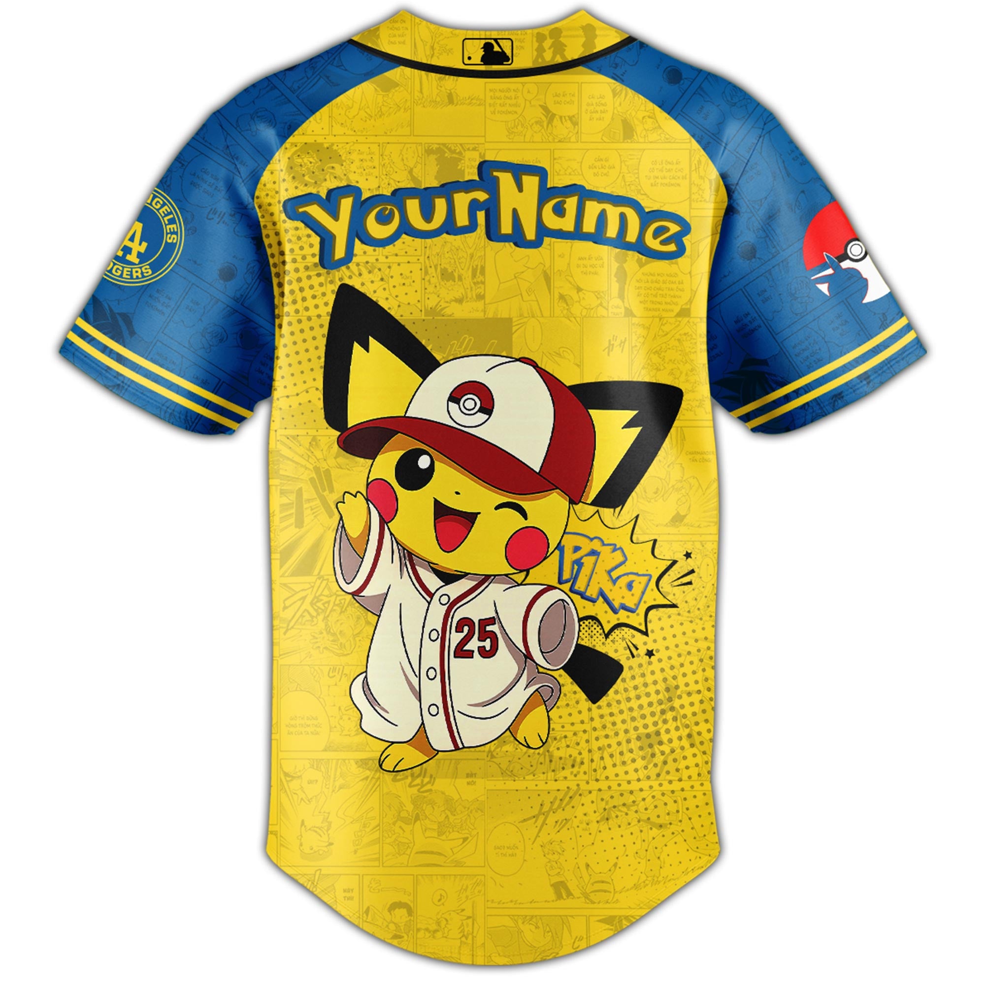 Los Angeles Dodgers MLB Pokemon GO 2025 Ltd Ed Custom Baseball Jersey ...