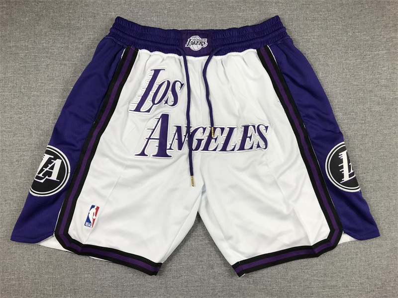 Los Angeles Lakers 2022-23 City Edition White Shorts - Basketball Shorts Store