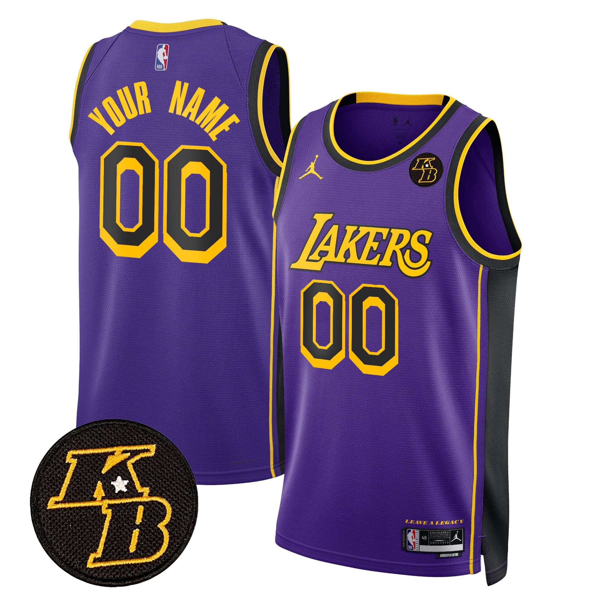 Los Angeles Lakers Kobe Bryant Patch Swingman Custom Jersey - All Stitched - Image 5