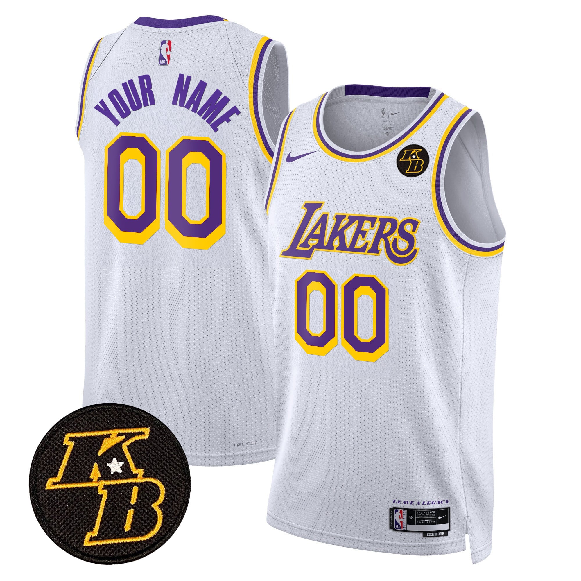 Los Angeles Lakers Kobe Bryant Patch Swingman Custom Jersey - All Stitched - Image 4