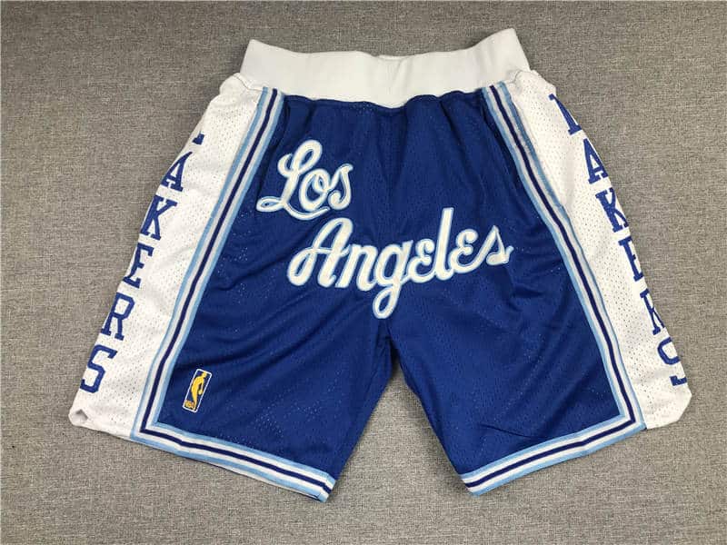 Los Angeles Lakers M&N 1996-1997 LOS ANGELES Royal Blue Shorts - Basketball Shorts Store