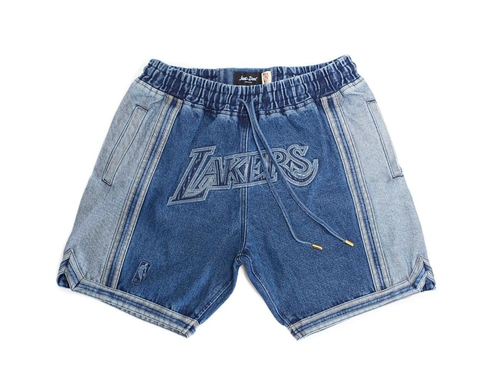 Los Angeles Lakers Shorts Blue Jean - Basketball Shorts Store