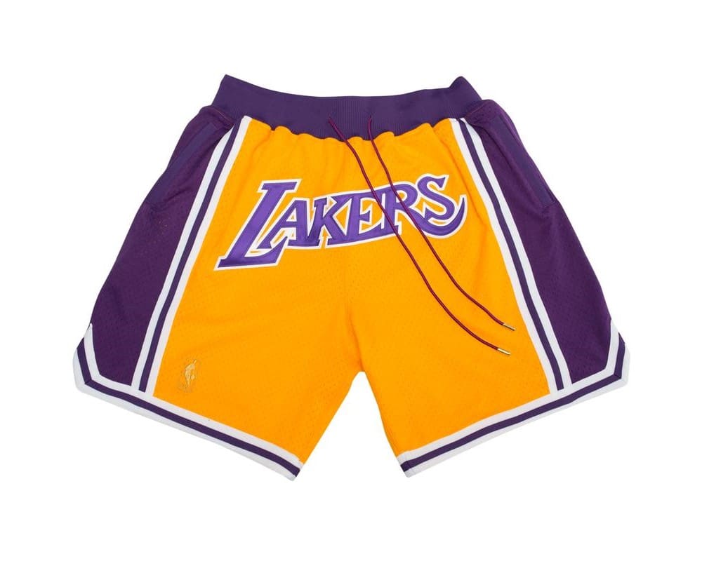 Los Angeles Lakers Shorts Yellow - Basketball Shorts Store
