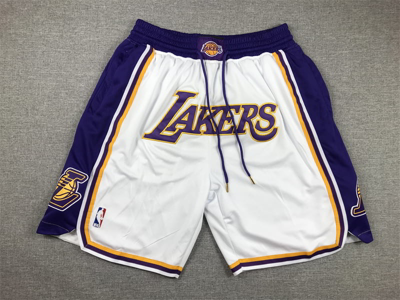 Los Angeles Lakers White Shorts - Association Edition - Basketball Shorts Store