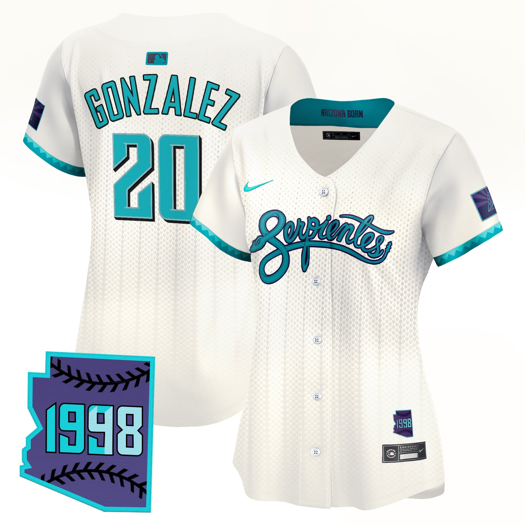 Luis Gonzalez Women's Arizona Diamondbacks 2025 City Connect Vapor Premier Limited Cream Jersey V2 - Stitched
