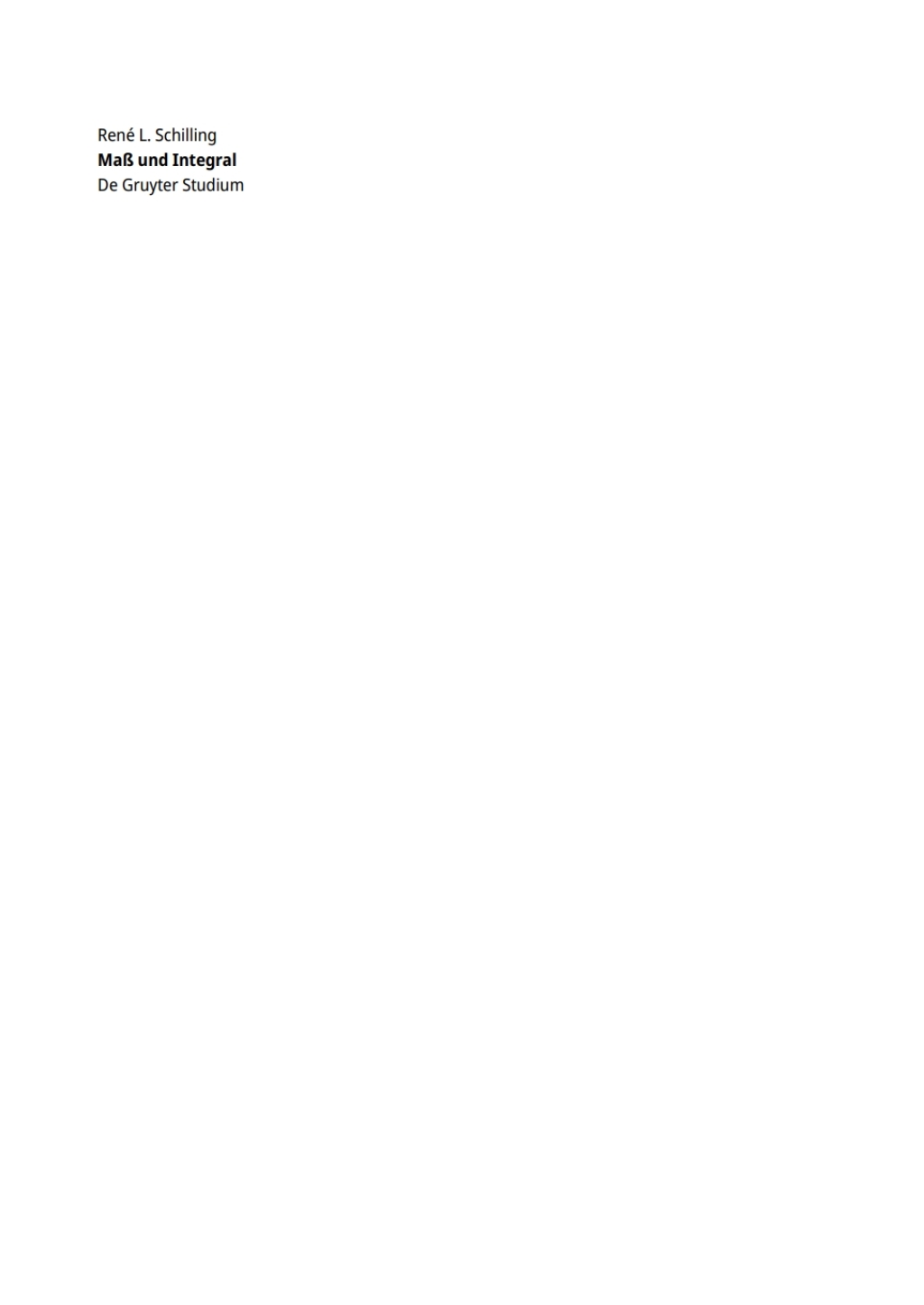 MaÃŸ und Integral Lebesgue-Integration fÃ¼r Analysis und Stochastik 2nd Edition - (PDF/EPUB Version)