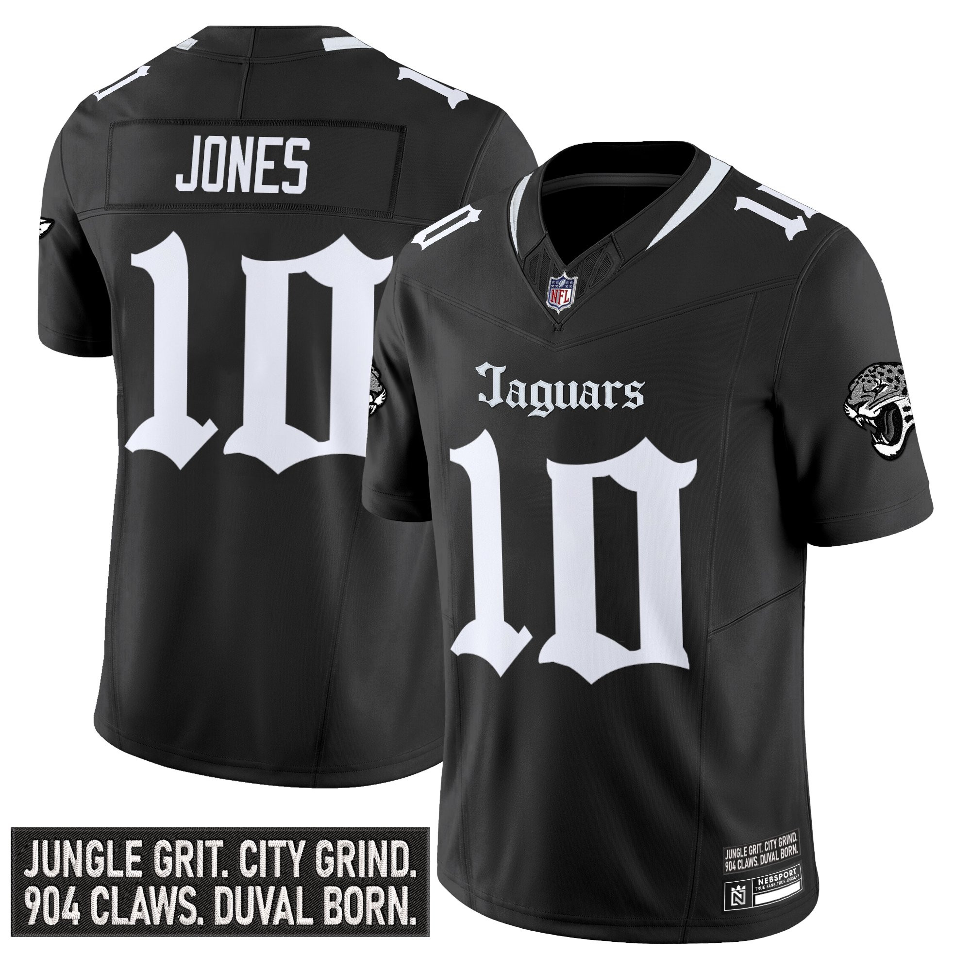 Mac Jones Men's Jacksonville Jaguars 'Gothic Duvall Shadows Edition' Vapor Black Jersey - All Stitched