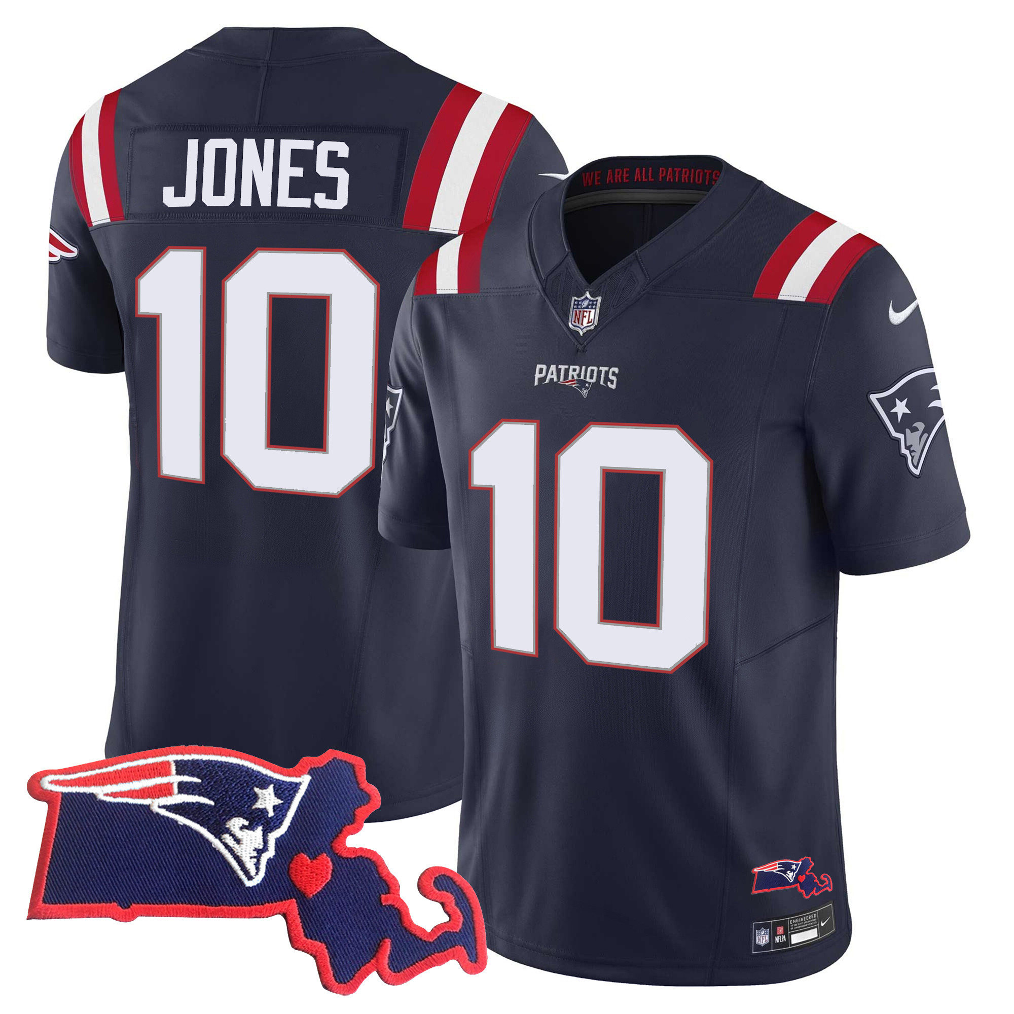 Mac Jones Men's New England Patriots Bill Belichick 6x Champions Vapor Navy Jersey - All Stitched
